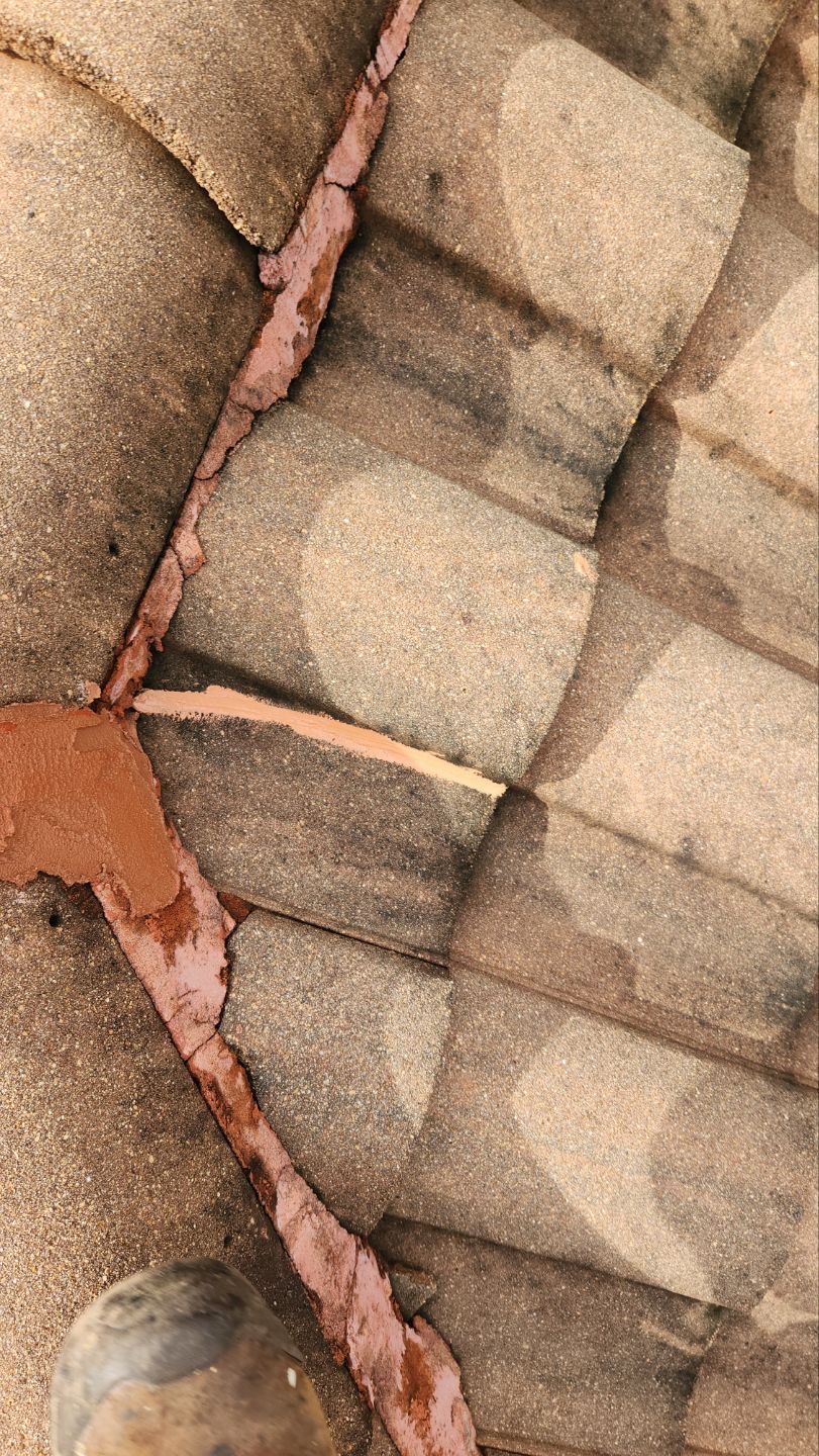 Concrete Tile Roof Repair and Ridge Sealing in Parkland by Aastro Roofing