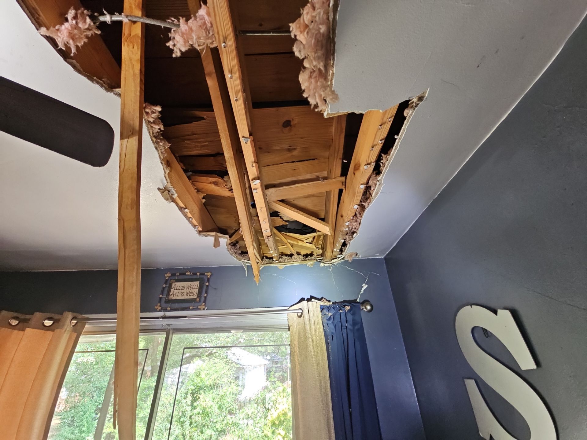 Roof Repair from tree Fall by Ajayi Design and Construction 