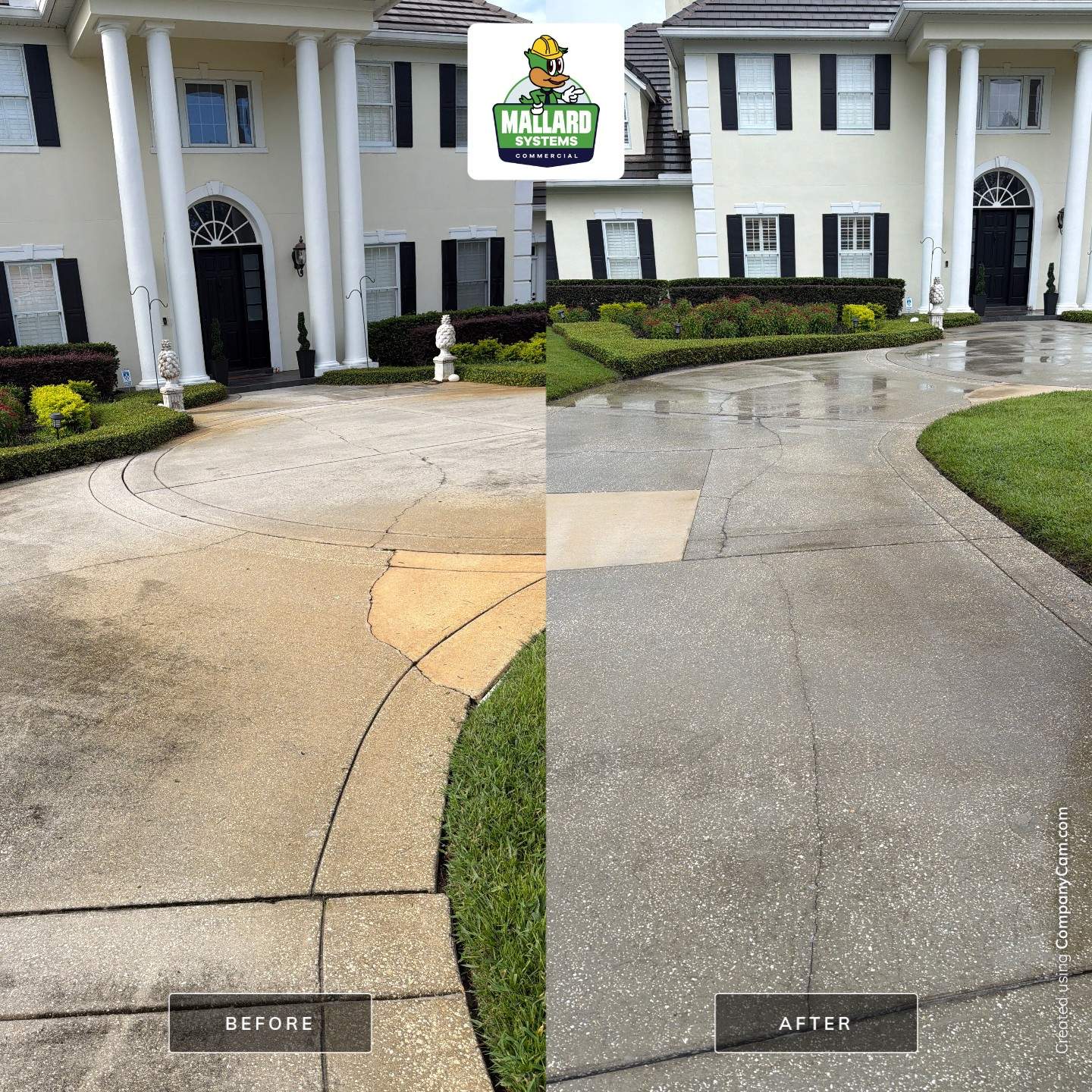 Residential Driveway and Walkway Pressure Washing & Rust Removal Service in Orlando by Mallard Systems