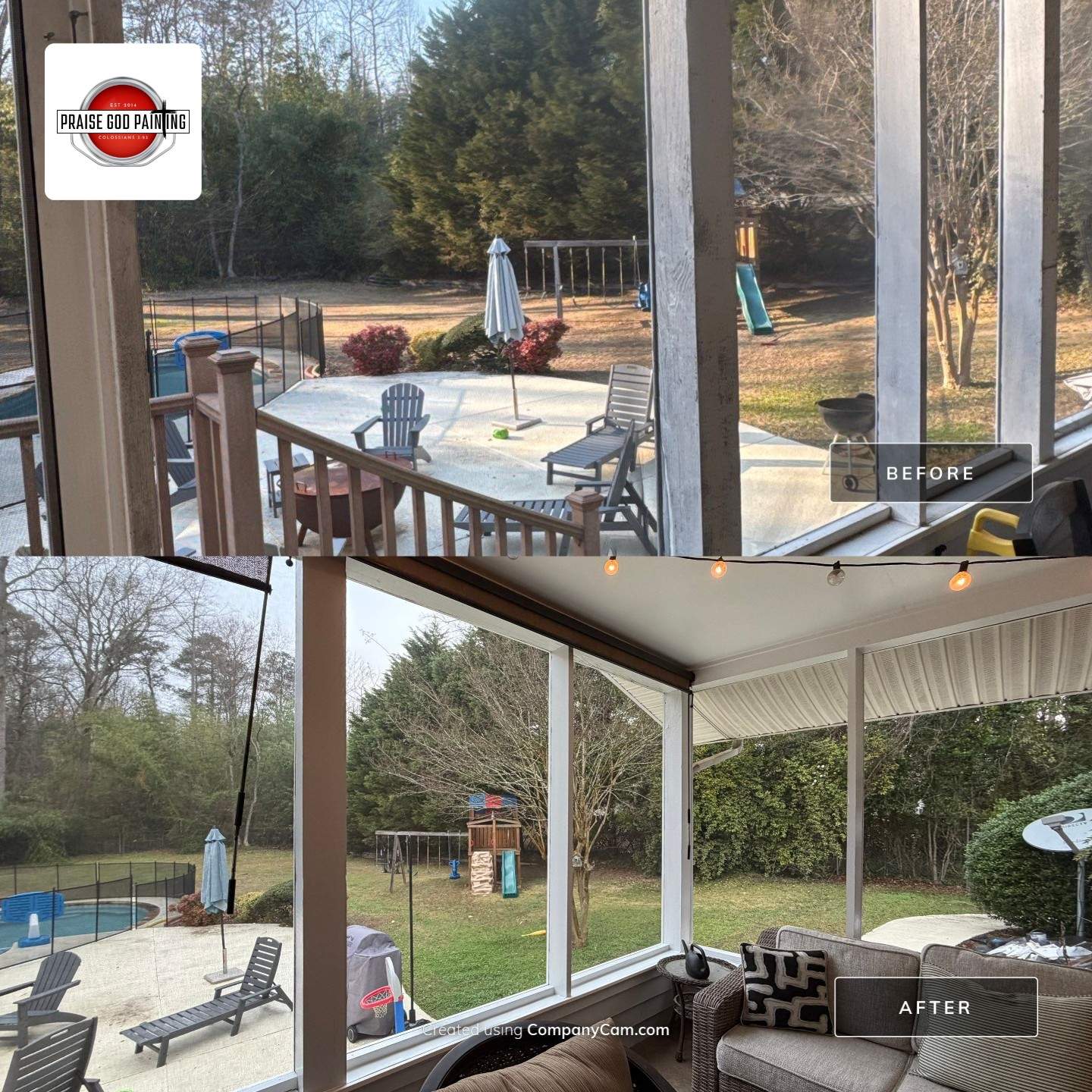 Screen Porch Replacement by Praise God Painting, LLC