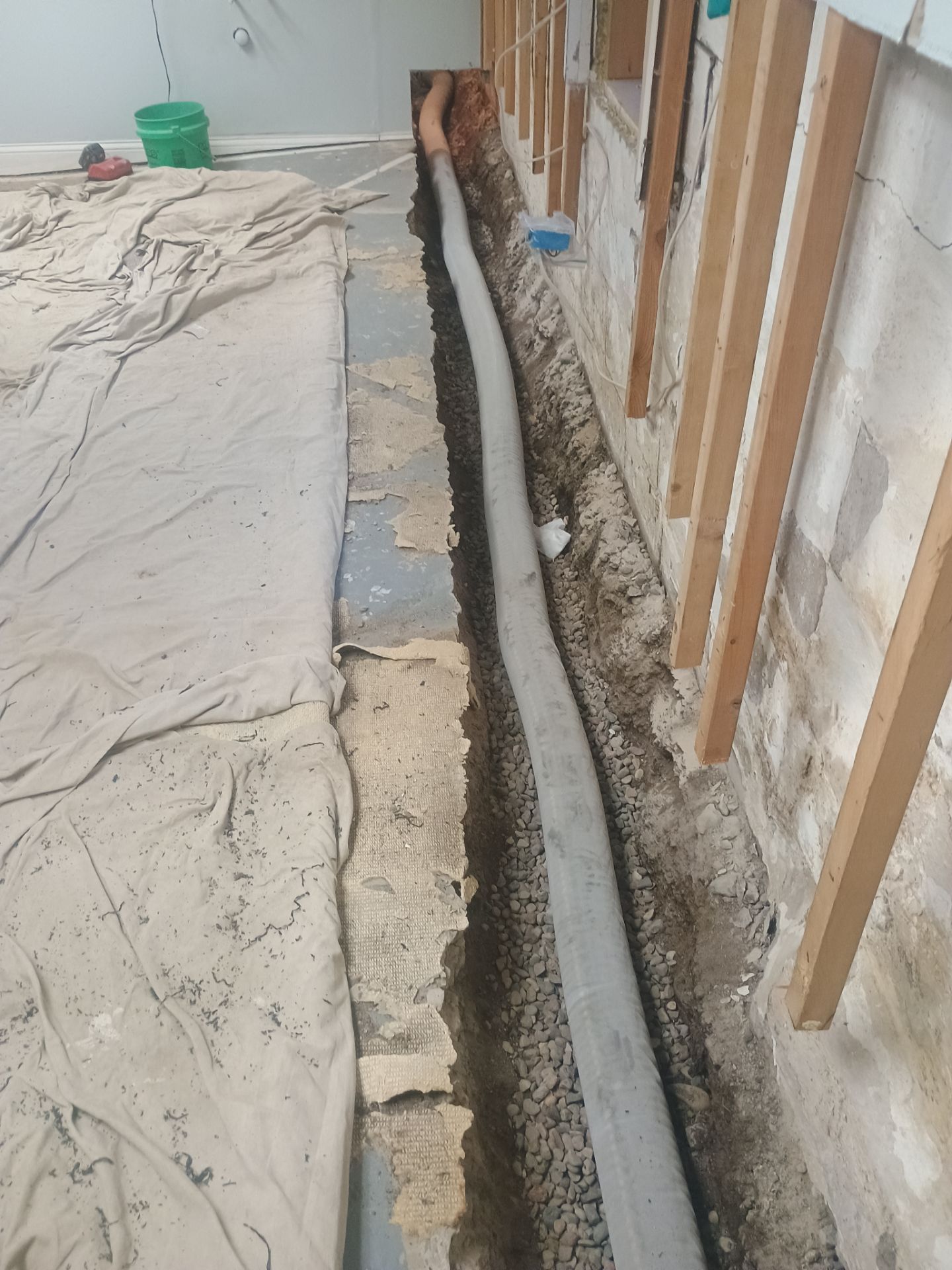Interior Drain Tile Installation in South Minneapolis by Waterproofing Northeast