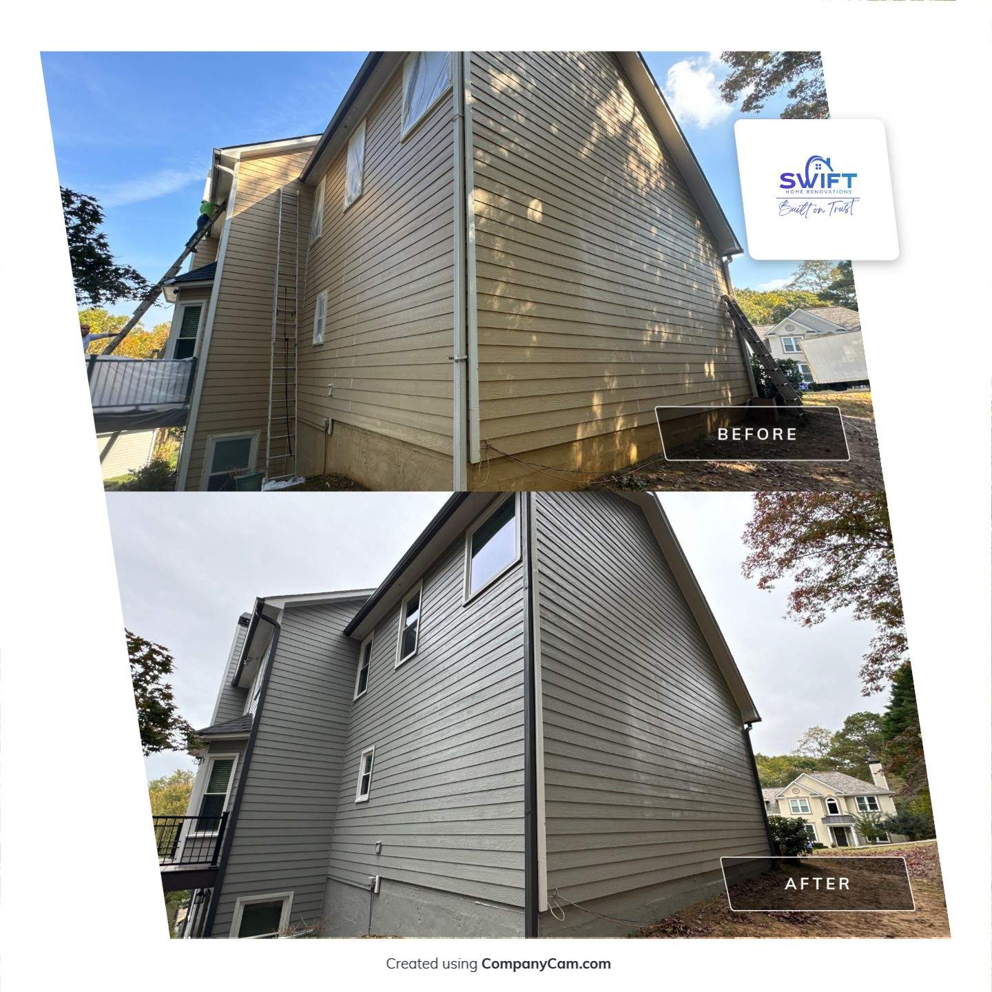 Exterior Painting and Siding Refresh for Woodstock Residential Home by Swift Home Renovations