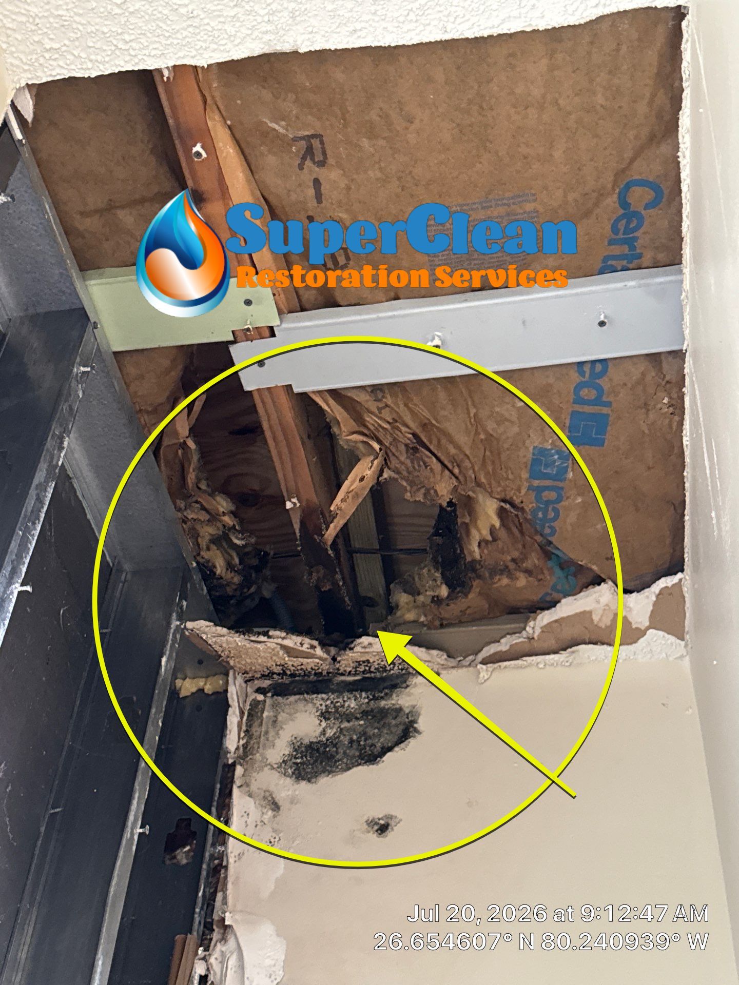 Professional Mold Remediation and Interior Water Damage Restoration in Wellington by SuperClean