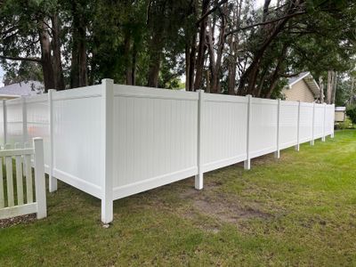 Residential White Vinyl Privacy Fence Enclosure in Waterloo
