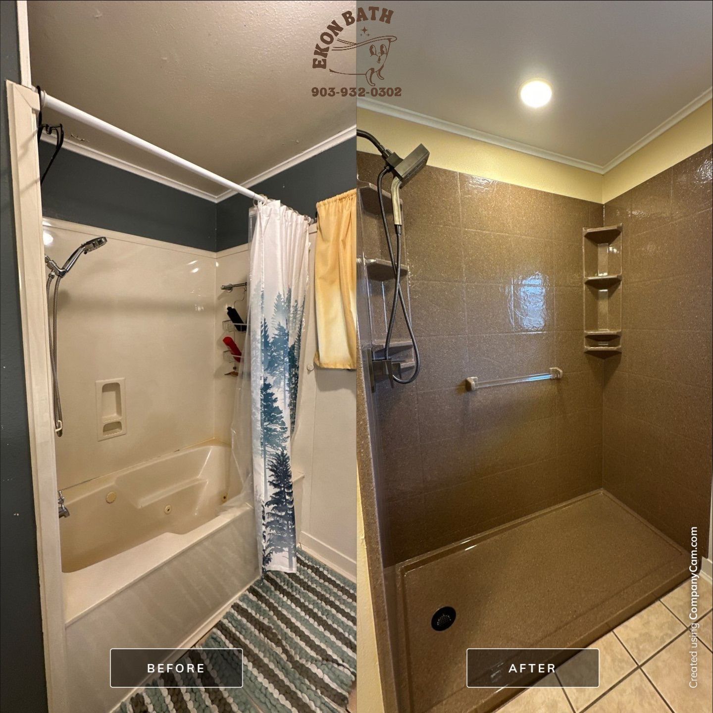 Bathroom Remodel using The Onyx Collection by Ekon Bath, LLC