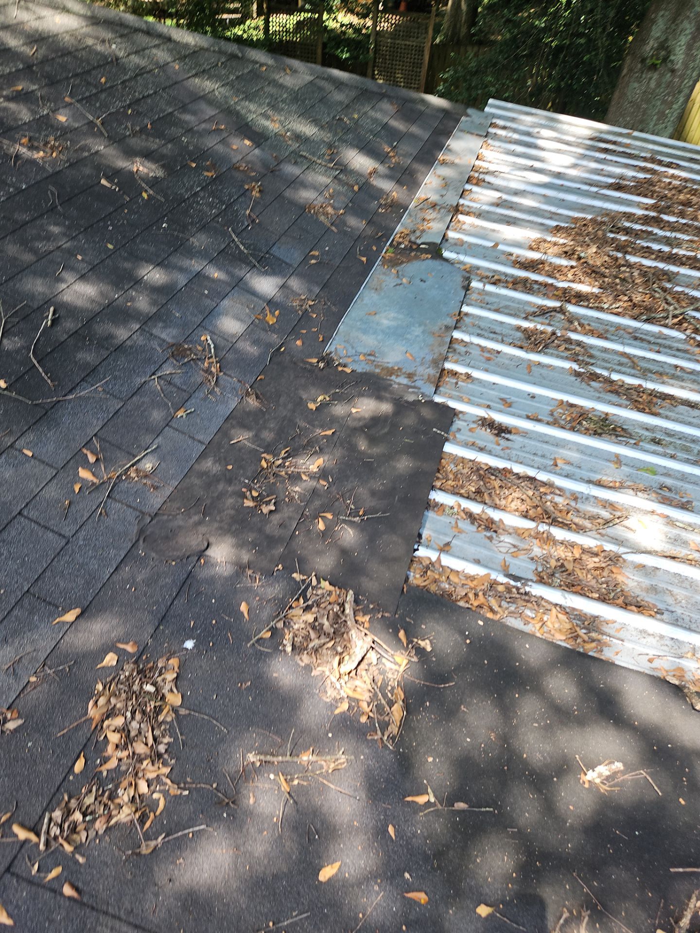 Back Porch Roof Replacement in Crestline (Charcoal) by The Roofing Dudes