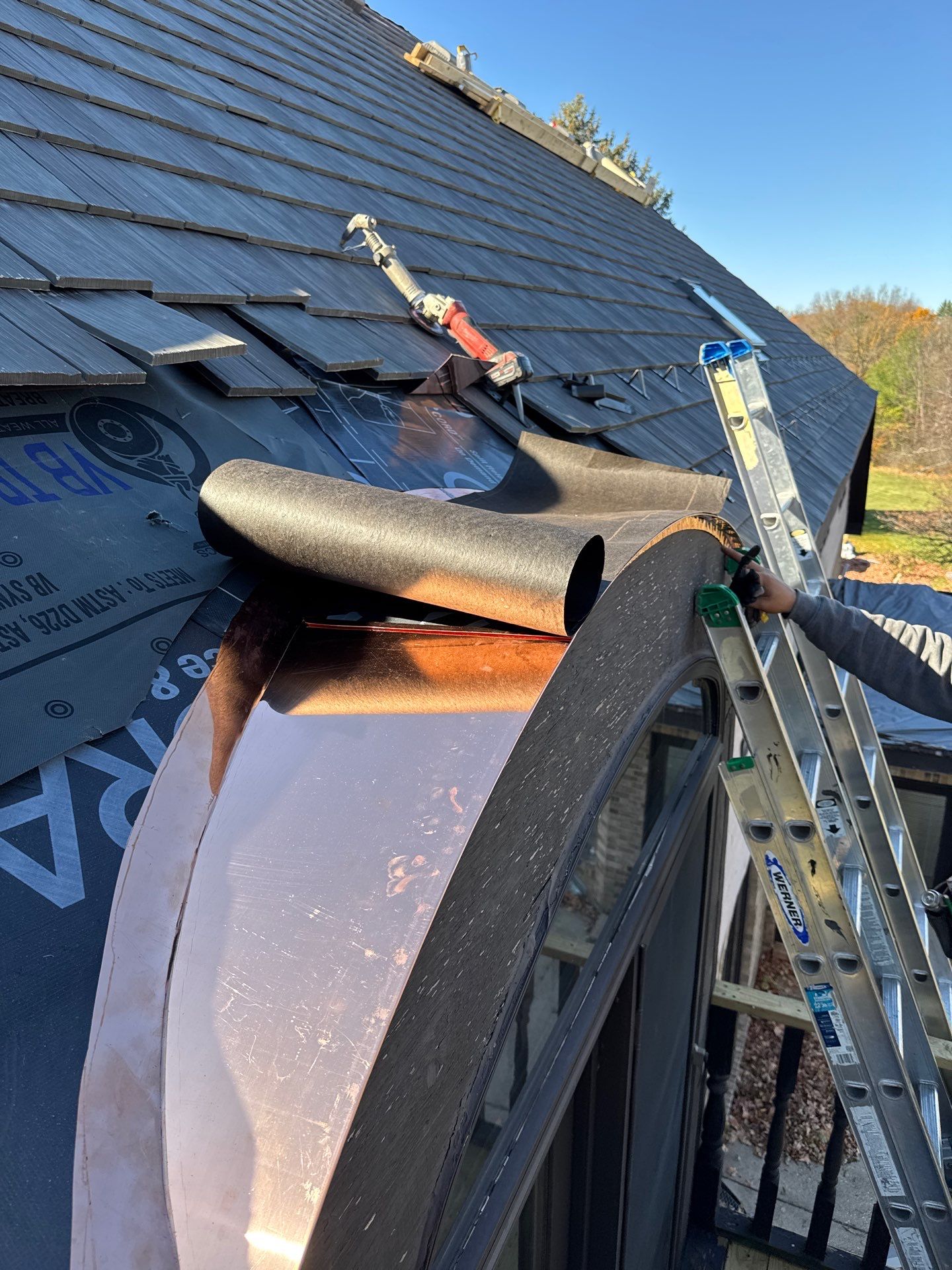 Re-roof: Synthetic Shake & Custom Copper by Midwest Building Solutions