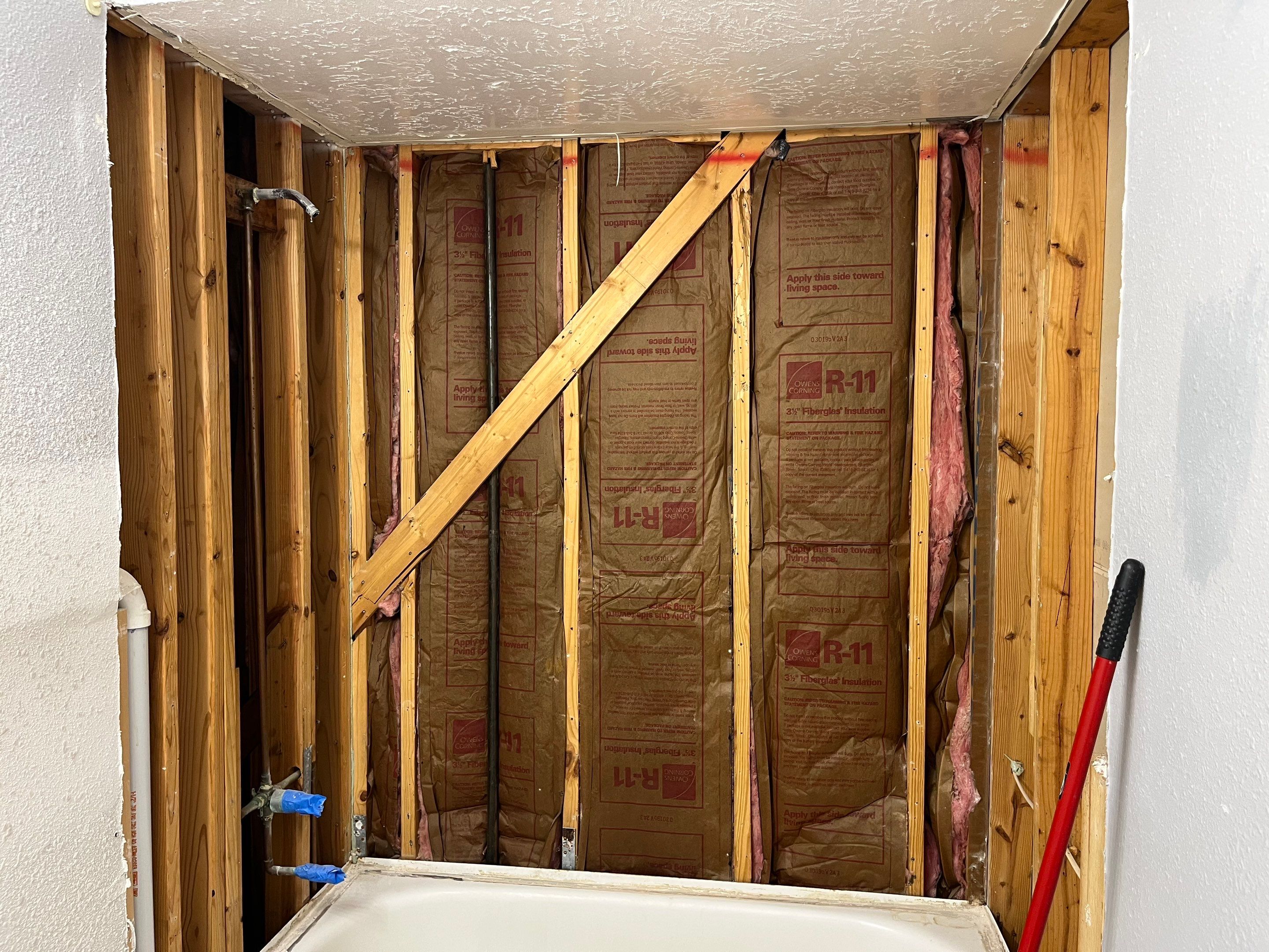 Bathroom Remodel using Water mitigation equipment by L&T General Contractors and Restoration INC