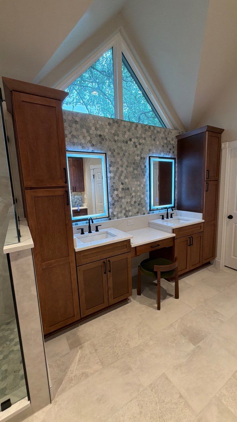 Inwood Master Bathroom Remodel | Modern Walk-In Shower & Custom Vanity Design by Legacy Bath and Kitchen