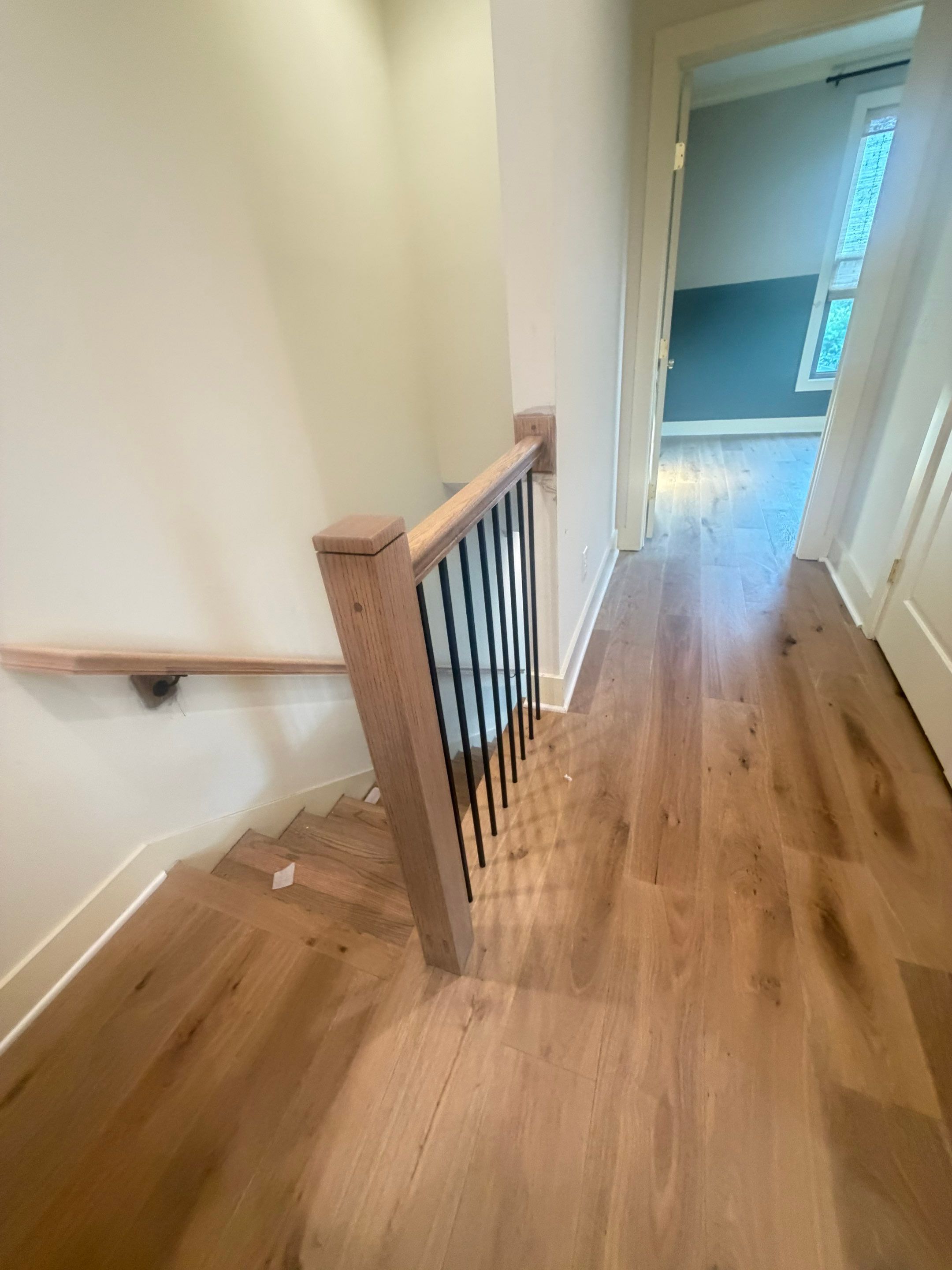 White Oak Hardwood and Checkerboard Tile Installation by Footprints Floors of Nashville