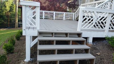 Exterior Deck Refinishing and Lattice Railing Painting in Alpharetta