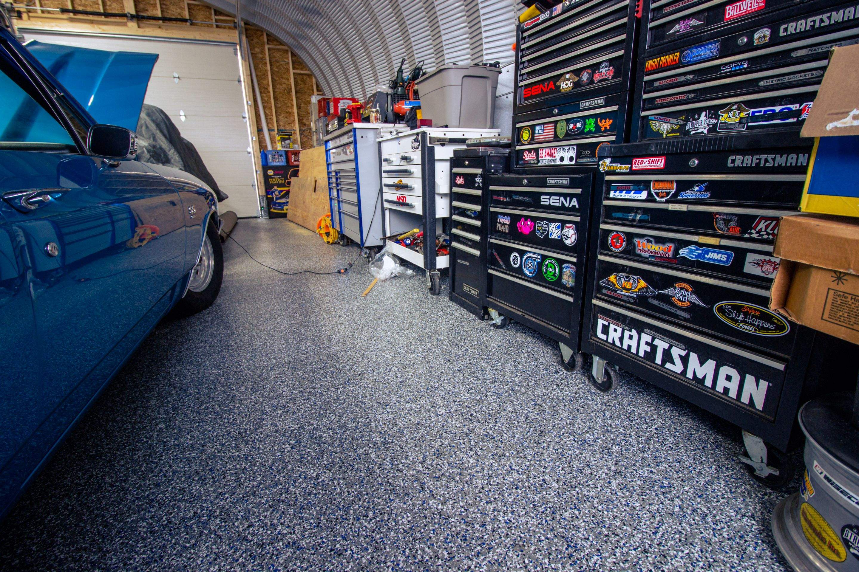 Garage Floor using Galaxy Blue by Your1DayFloor.com