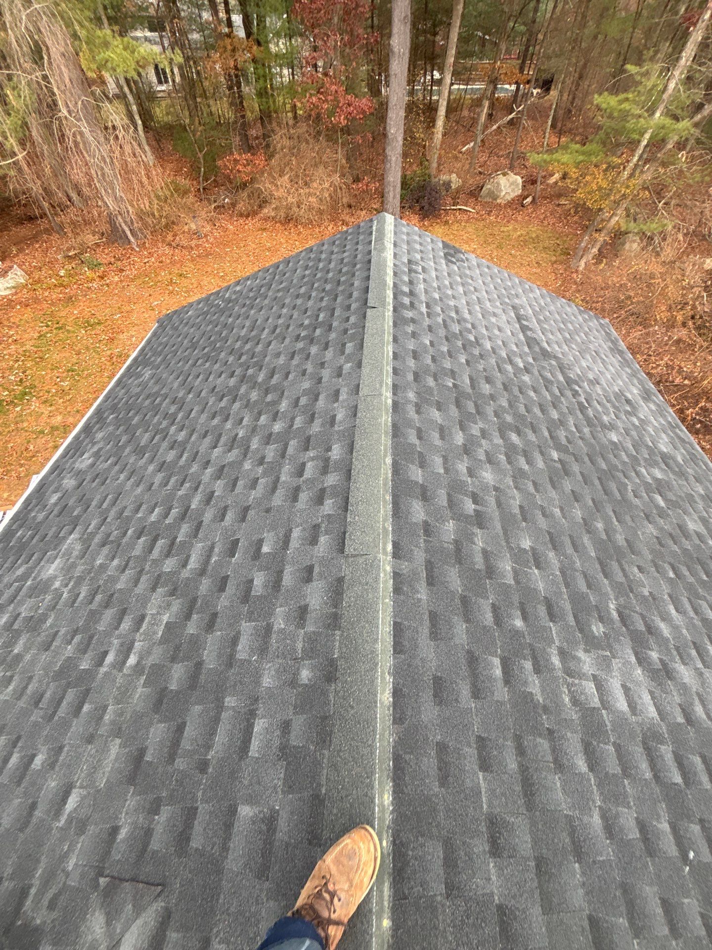 GAF Charcoal Roof Replacement with Vent Leak Repairs, PVC Fascia & Leaf Guard Gutters by Sensible Home Solutions