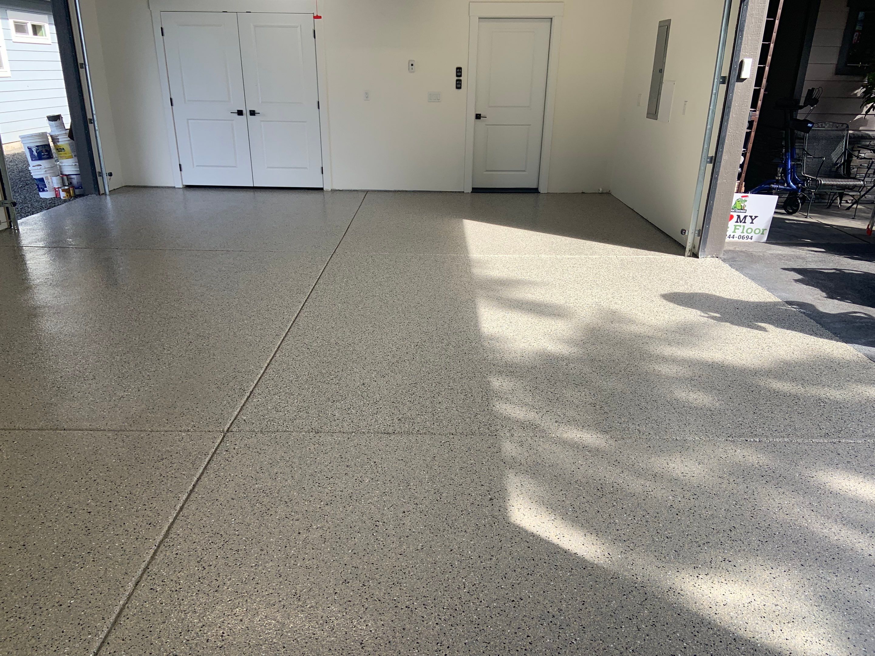 Garage Transformation using Mediterranean Colorway by Croc Coatings, LLC