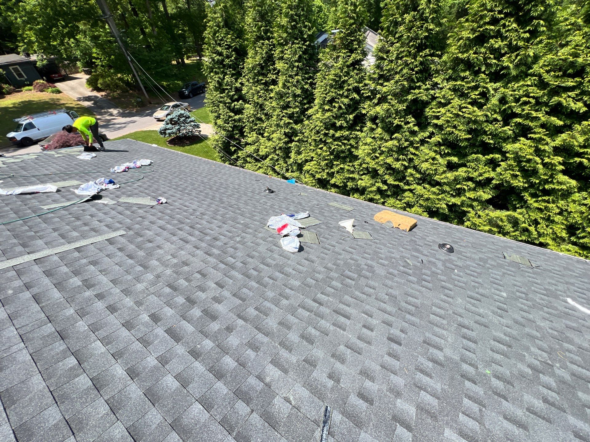 Residential Roofing Installation using GAF Timberline HDZ Charcoal by RISE Roofing & Restoration, LLC