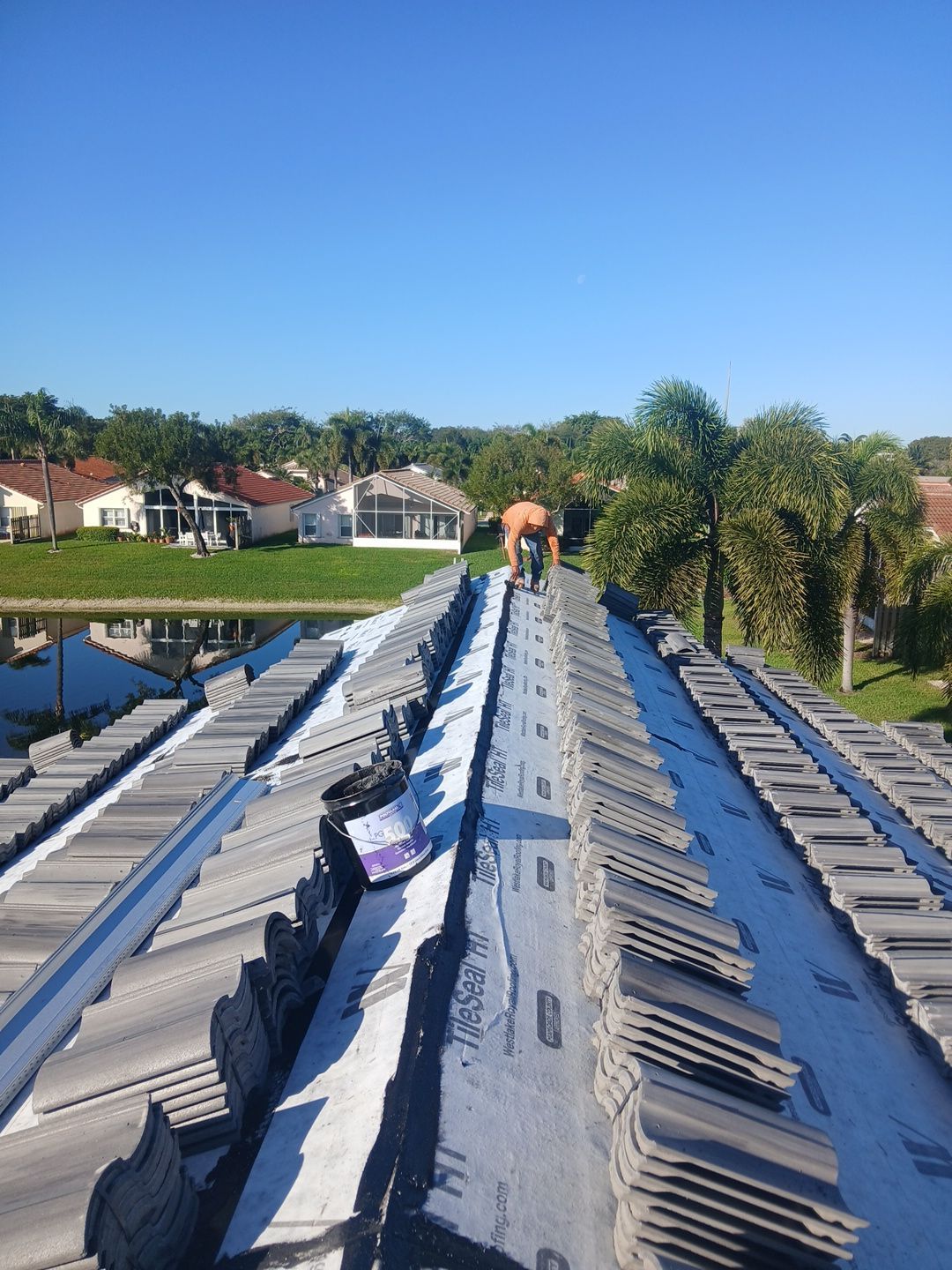 Residential Concrete Tile Roof Replacement and Fascia Repair in Boca Raton by Aastro Roofing