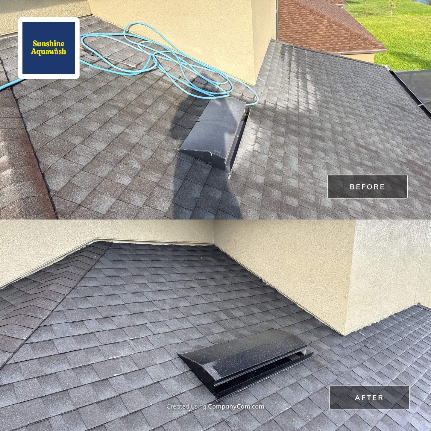 2-Story Asphalt Shingle Roof Cleaning & House Wash – Cypress Mill, Sun City Center, FL by Sunshine AquaWash