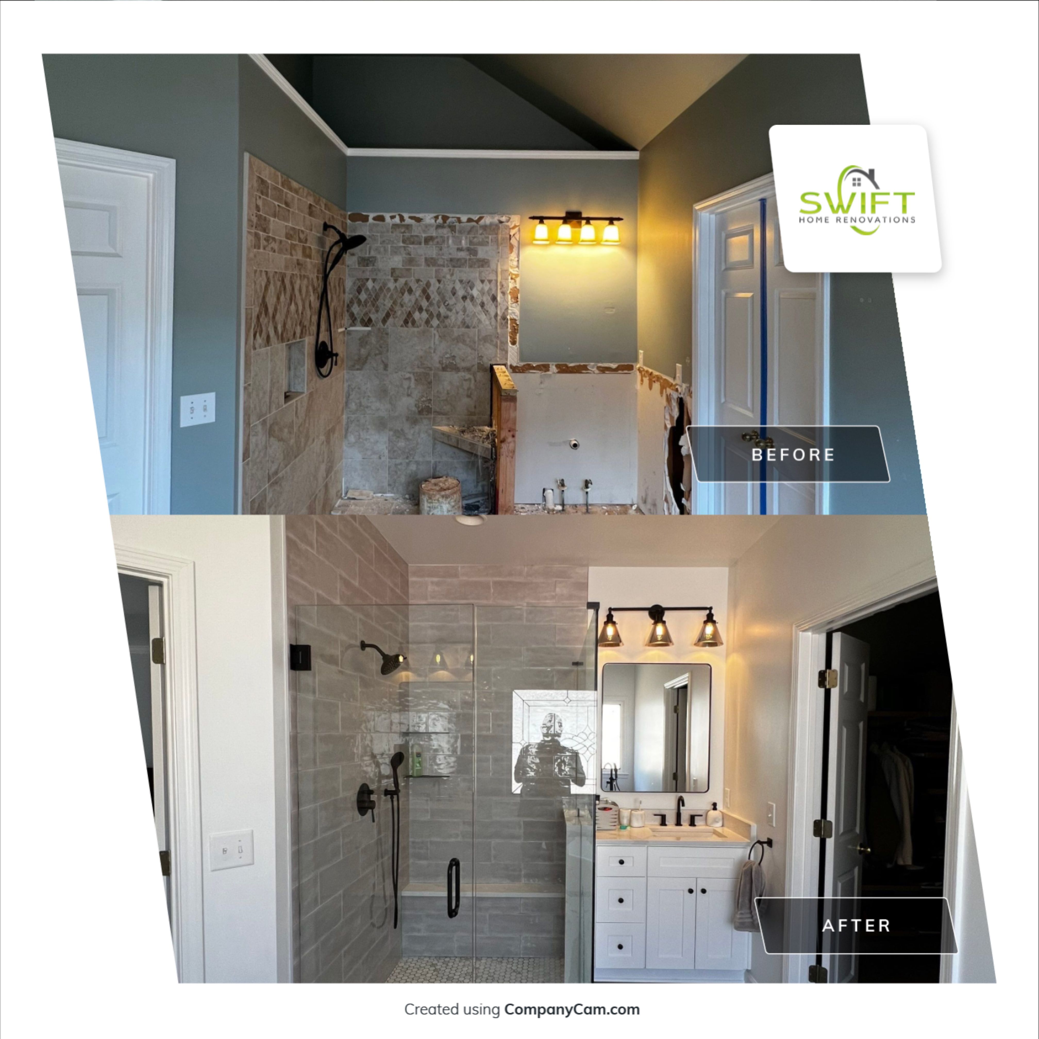Modern Master Bathroom Remodel and Bedroom Painting in Woodstock by Swift Home Renovations