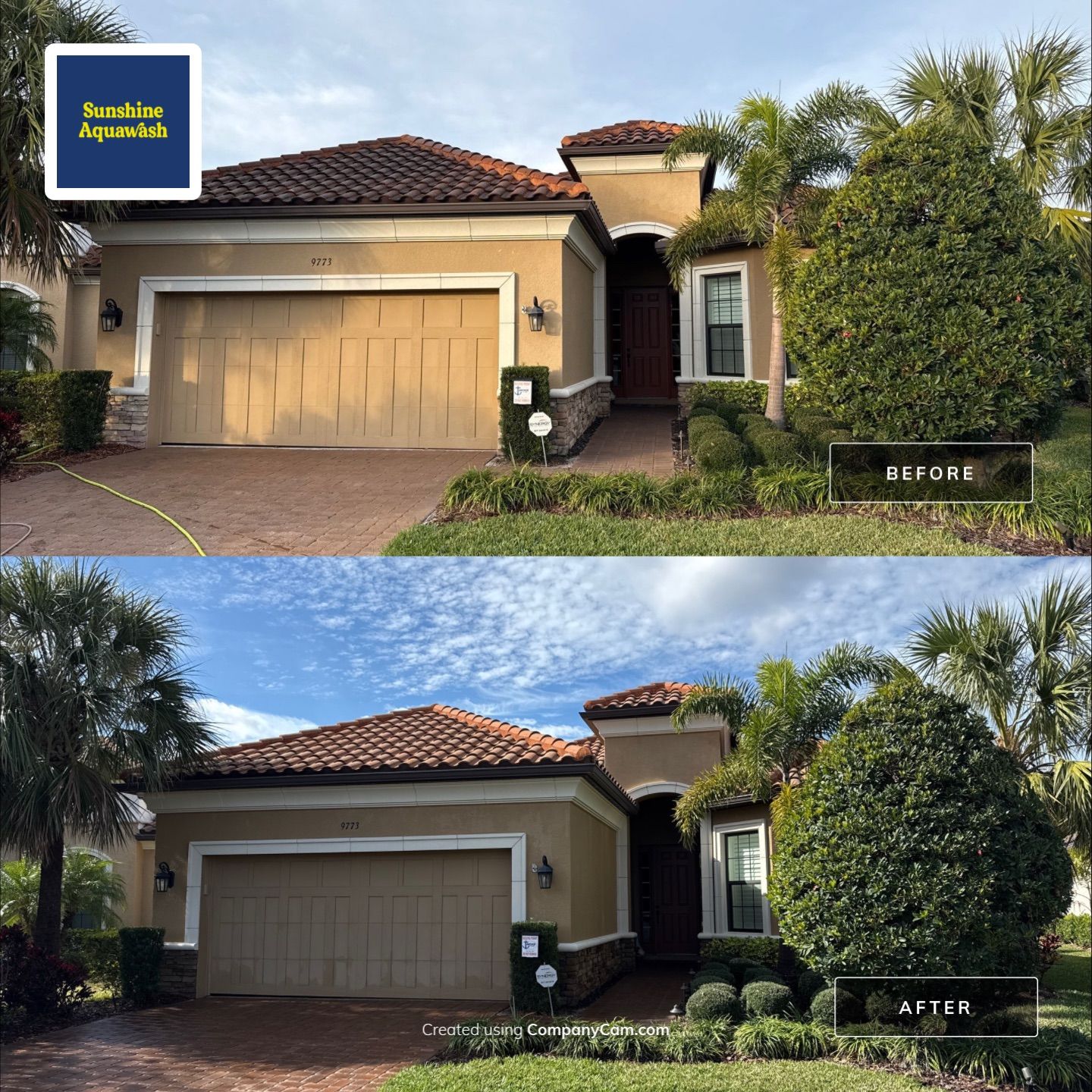 Tile Roof Cleaning (No Walking on Roof) – Artisan Lakes, Palmetto, FL by Sunshine AquaWash