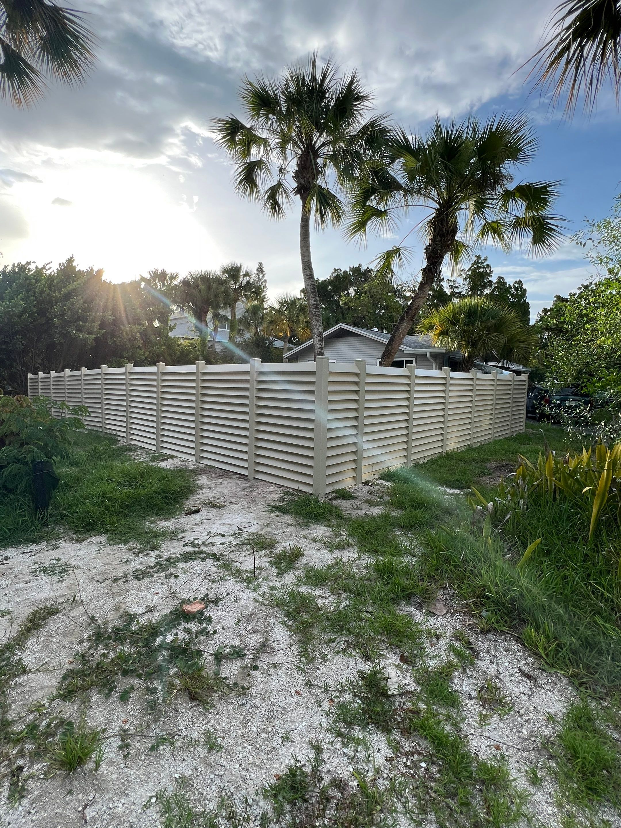 Sarasota, FL 6ft. Tall White Louvered Vinyl Privacy Fence by Asap fence and gates, LLC