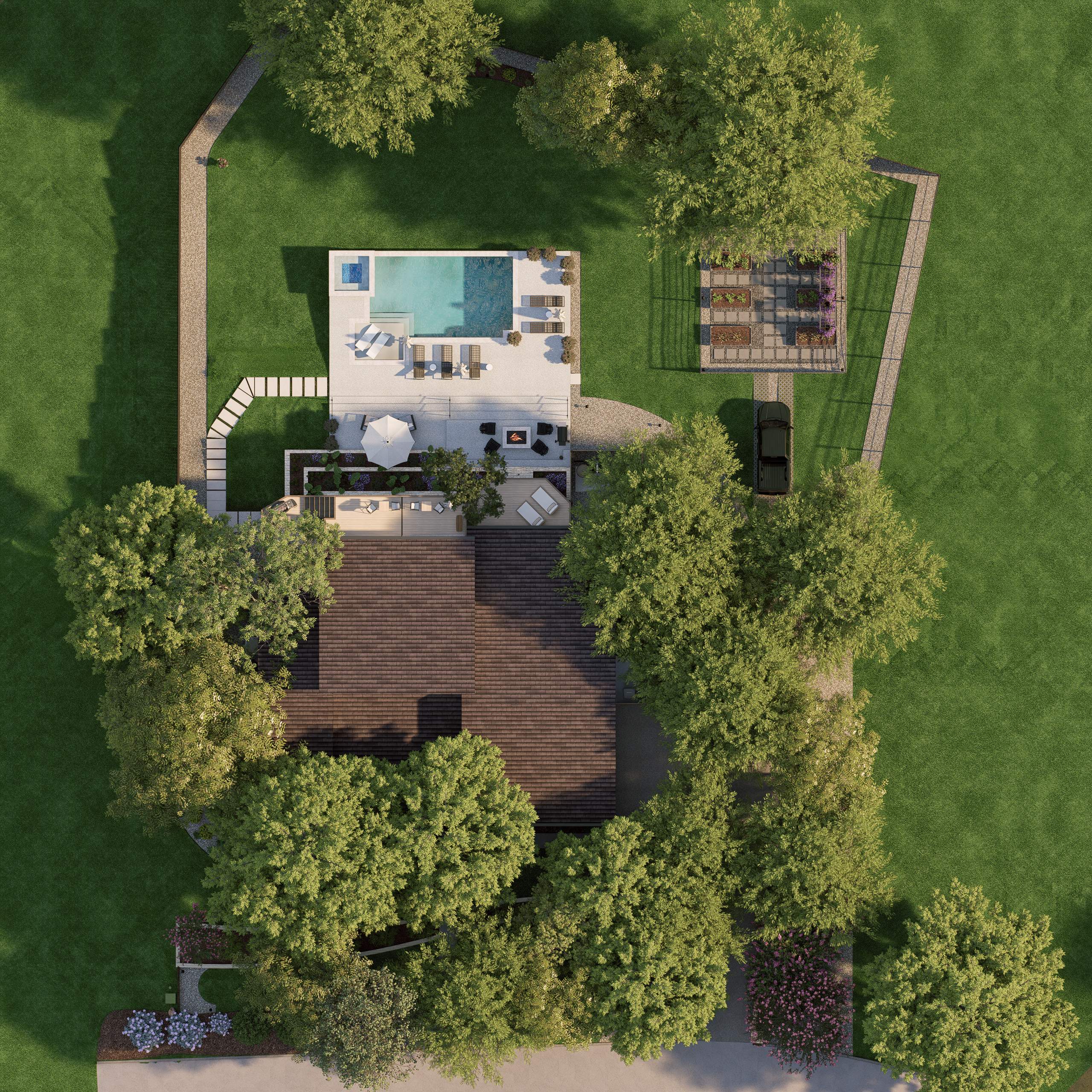 3D Design Render, Fair Oaks Ranch TX by Hole In One Lawns, LLC