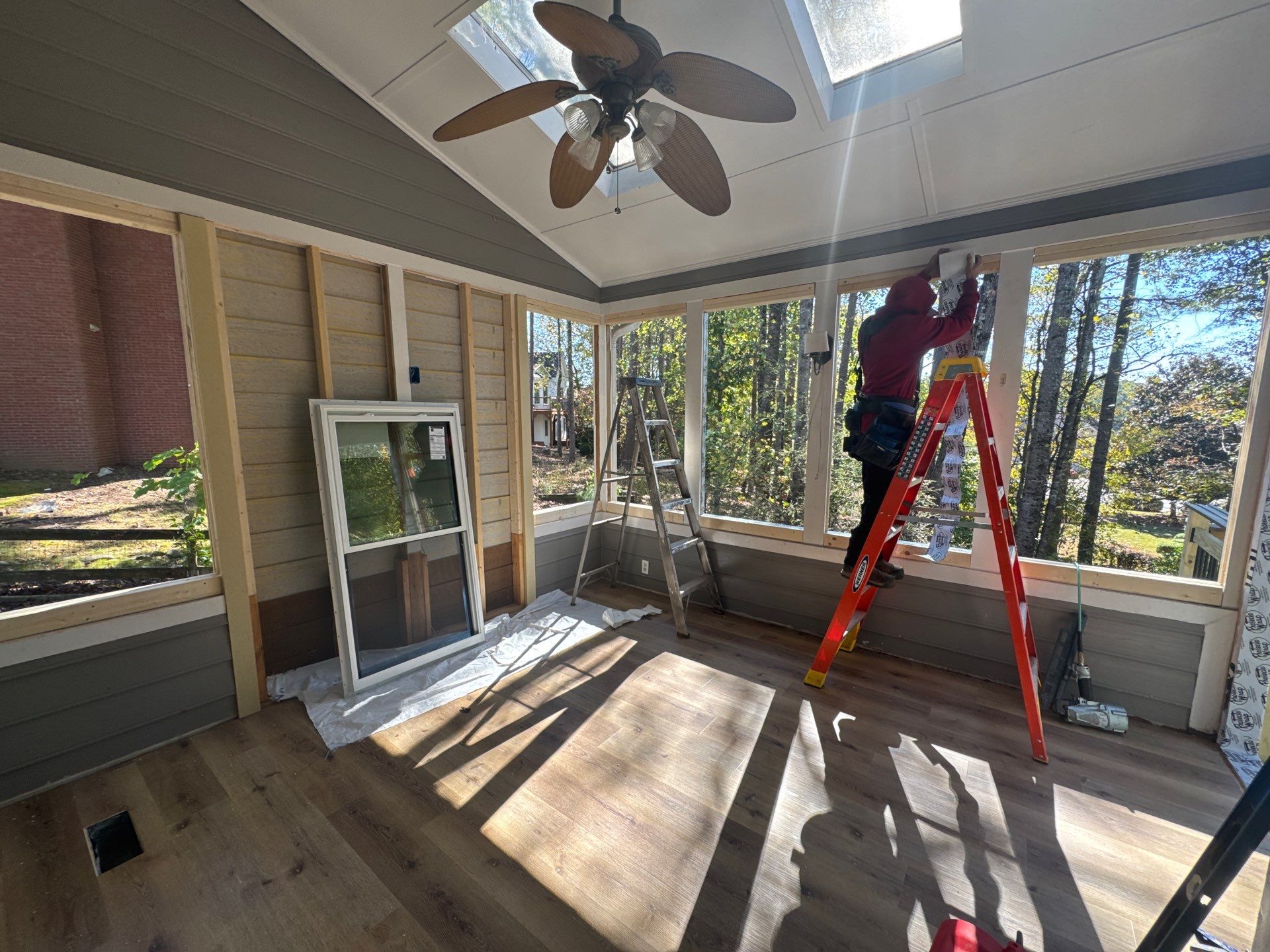 Custom Multi-Level Composite Deck and Sunroom Addition in Suwanee by Swift Home Renovations 