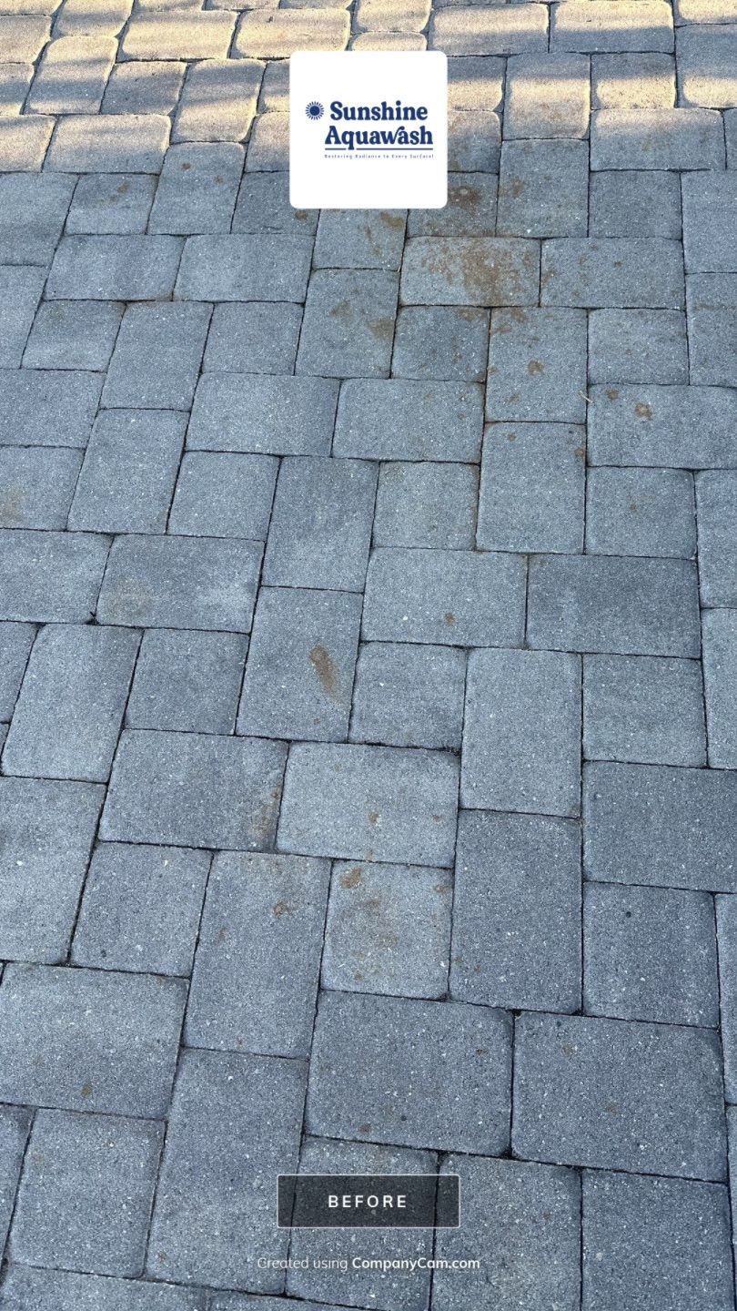 2-Story House Wash & Paver Driveway Cleaning in Trevesta Community, Palmetto, FL | Sunshine AquaWash by Sunshine AquaWash
