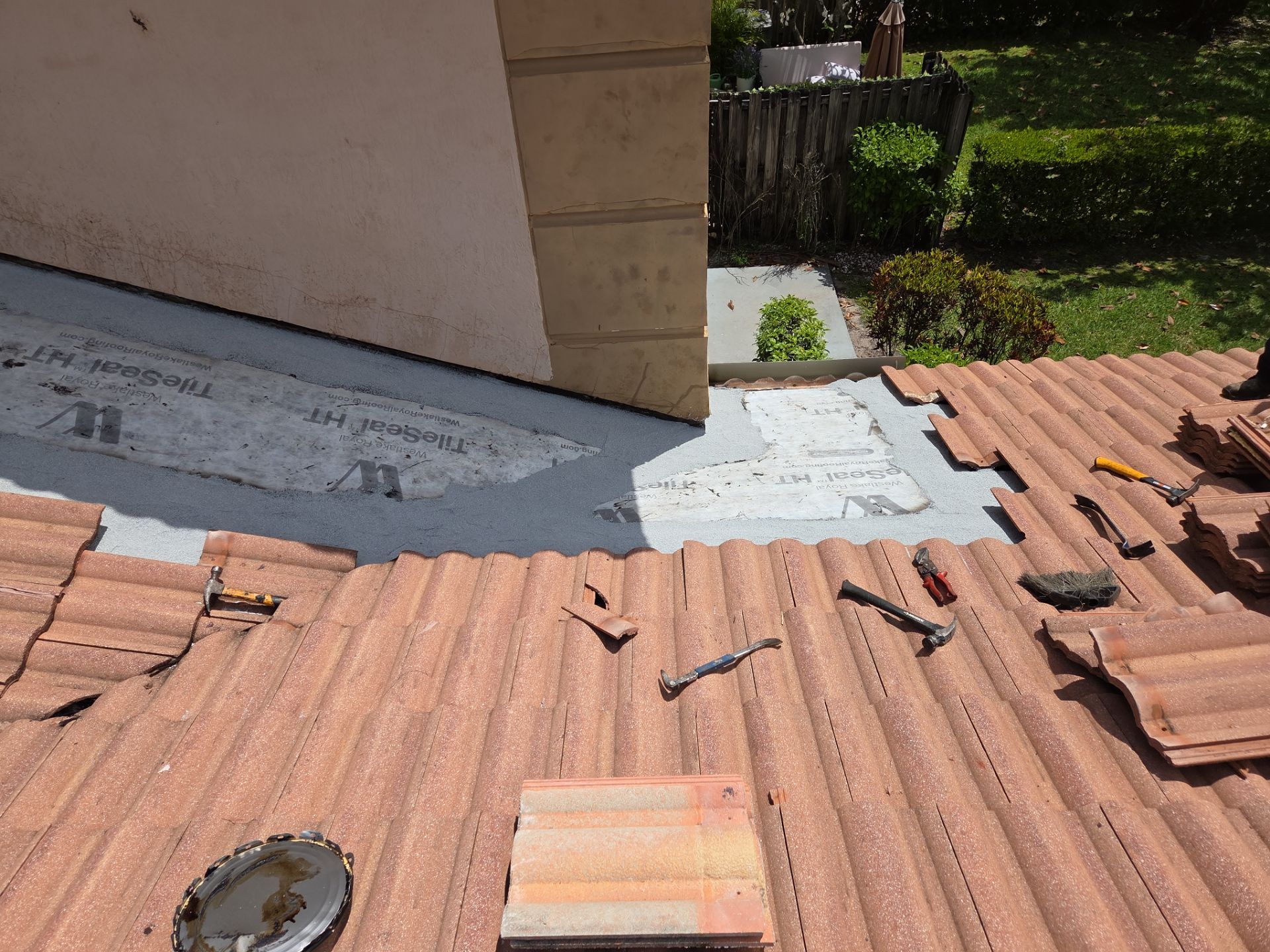 Clay Tile Roof Repair and Plywood Decking Replacement in Boynton Beach by Aastro Roofing