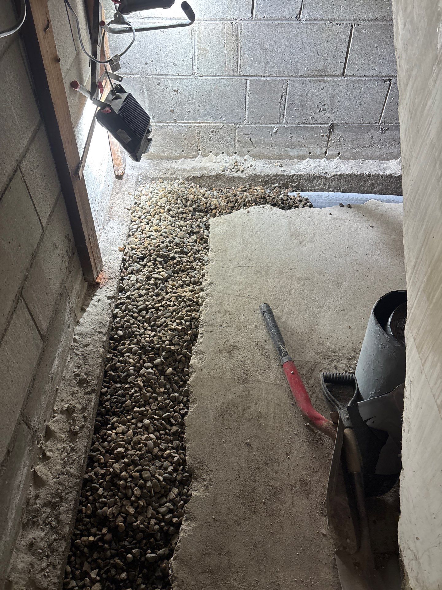 Interior Drain Tile & Buried Discharge in South Minneapolis by Waterproofing Northeast