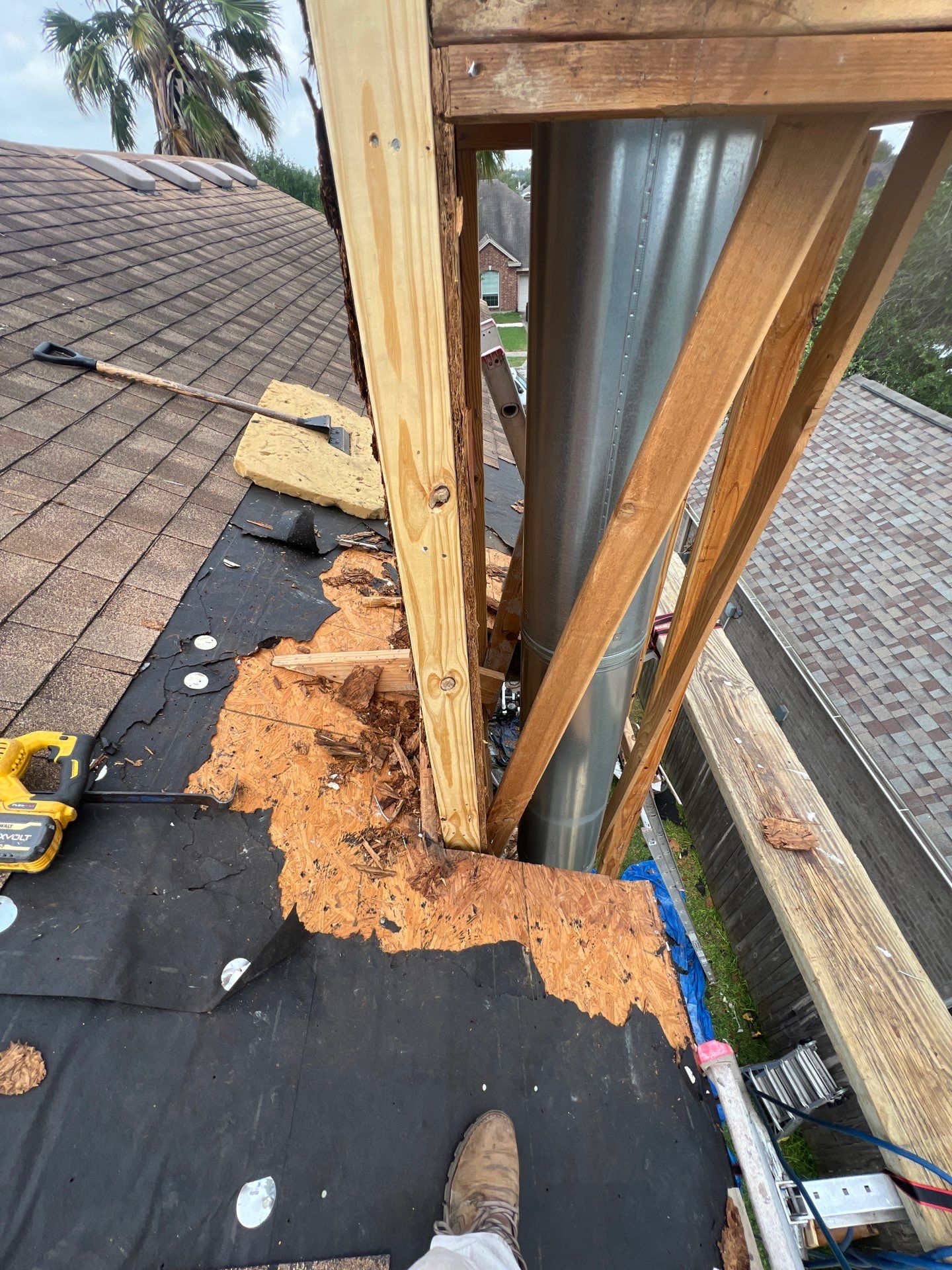 Chimney looks good but its BAD! by Bayfront Roofing and Construction