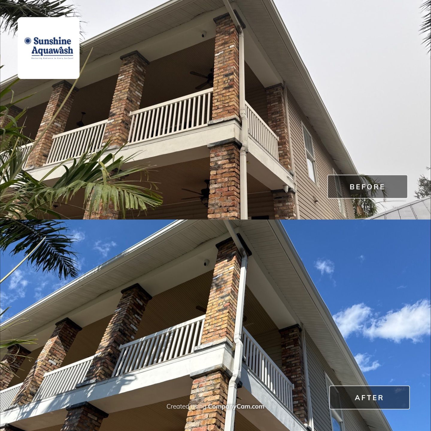 2-Story House Wash and Garage Pressure Washing in Palmetto, FL by Sunshine AquaWash