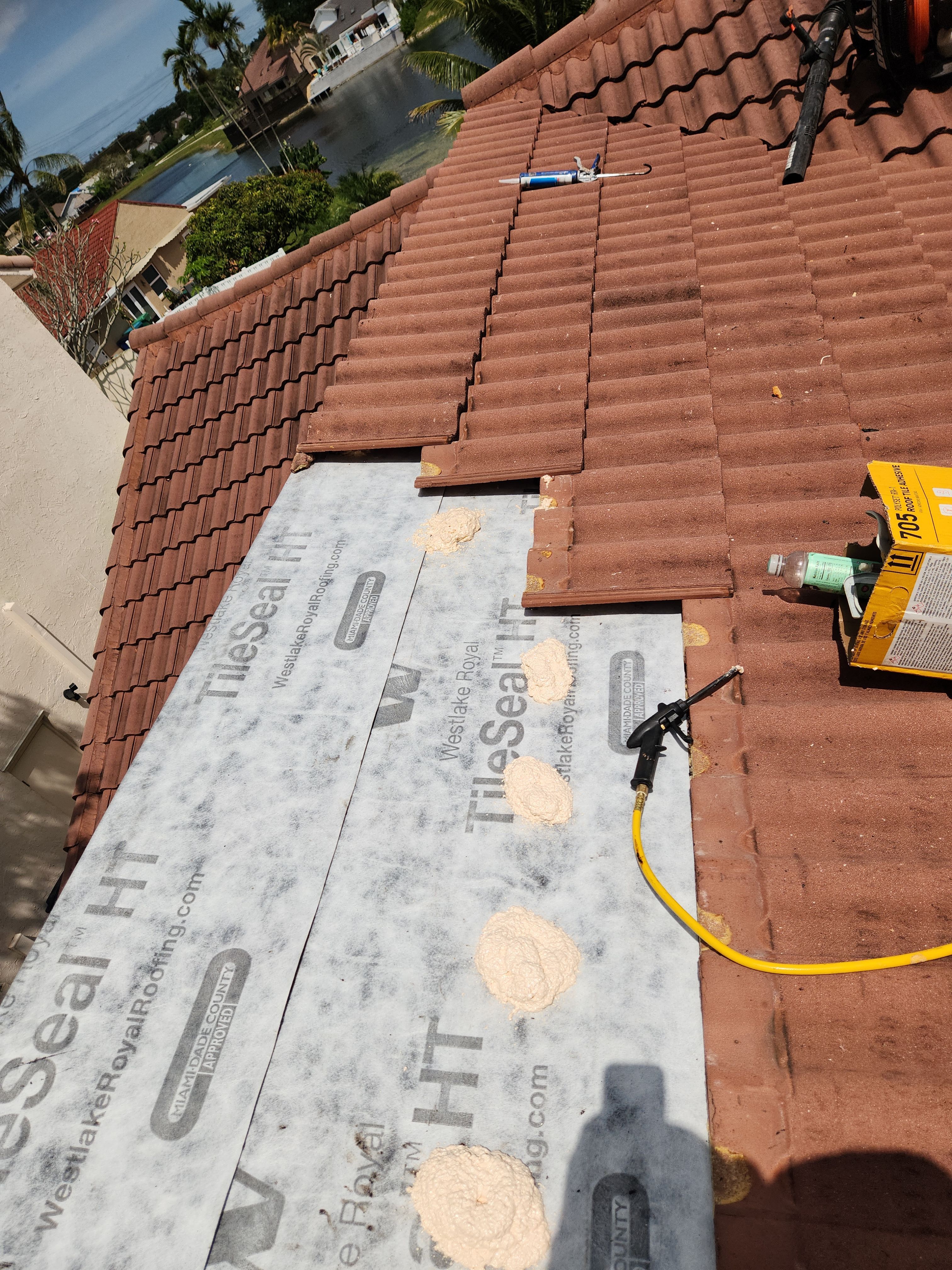 Clay Tile Roof Leak Repair and Sheathing Replacement in Hollywood by Aastro Roofing