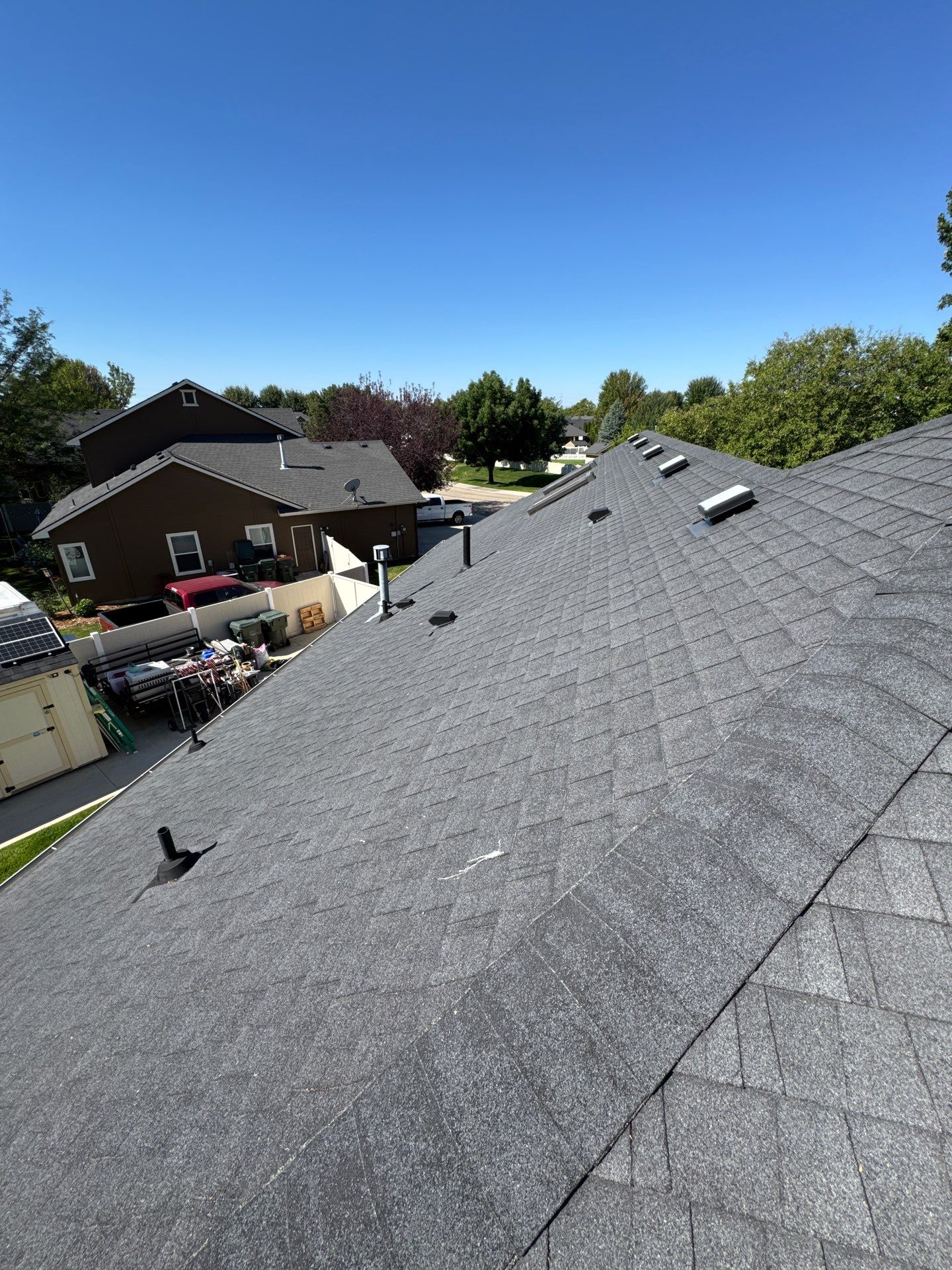 Complete Residential Roof Replacement Featuring Gray Architectural Shingles in Meridian by Olive Roofing