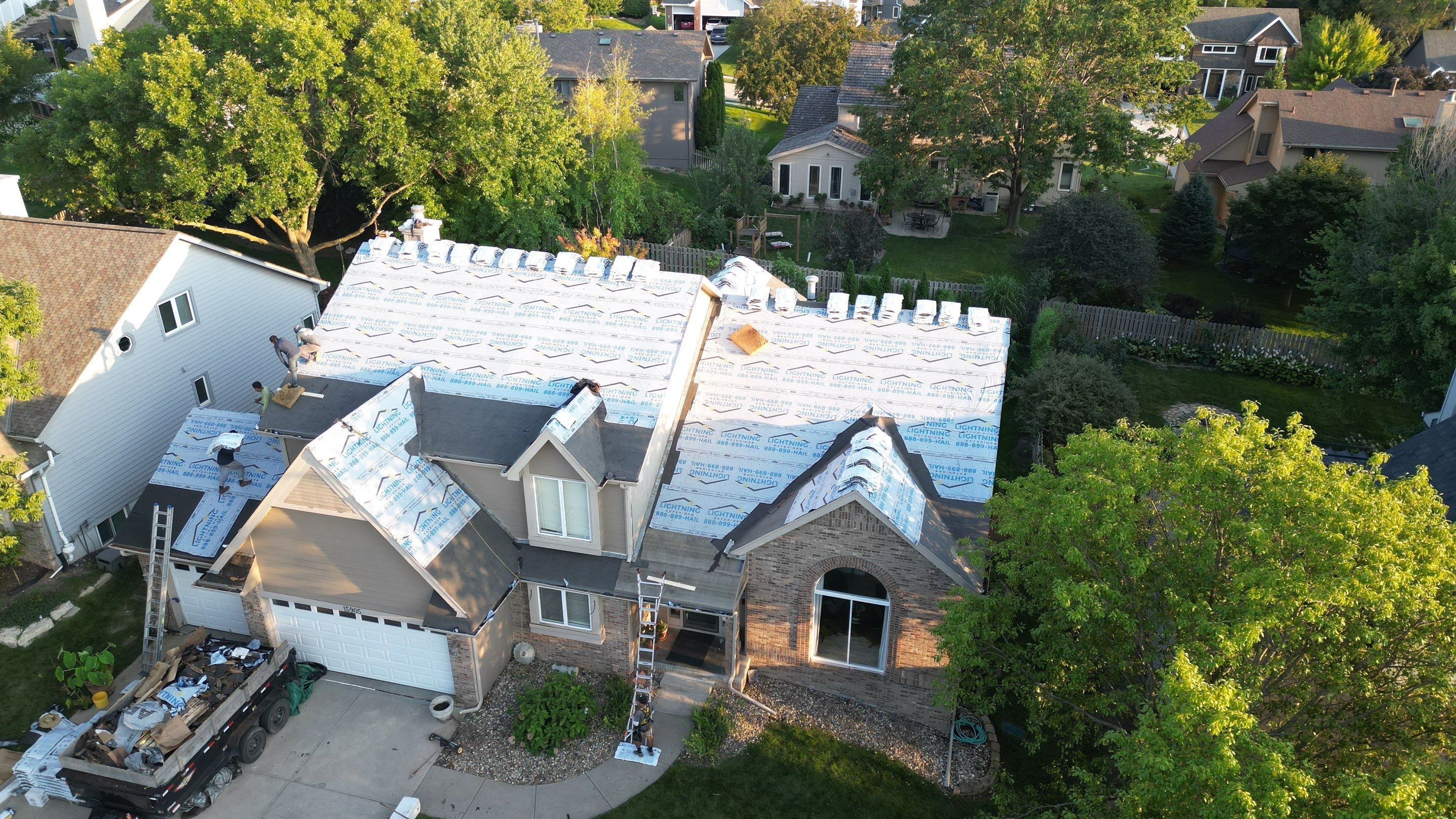 Residential Roofing Installation using IKO ArmourShake in Chalet Wood by Lightning Exteriors