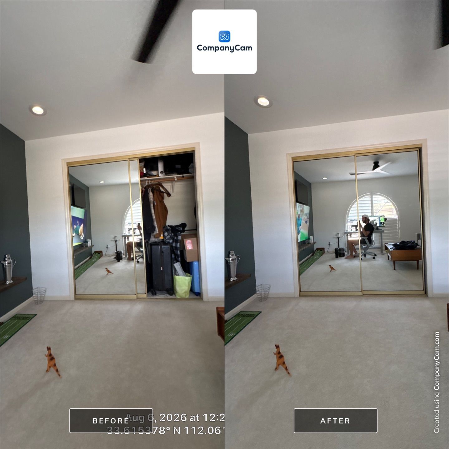 Modern Home Office Remodel with Custom Accent Wall in Phoenix by CompanyCam Sales Demo