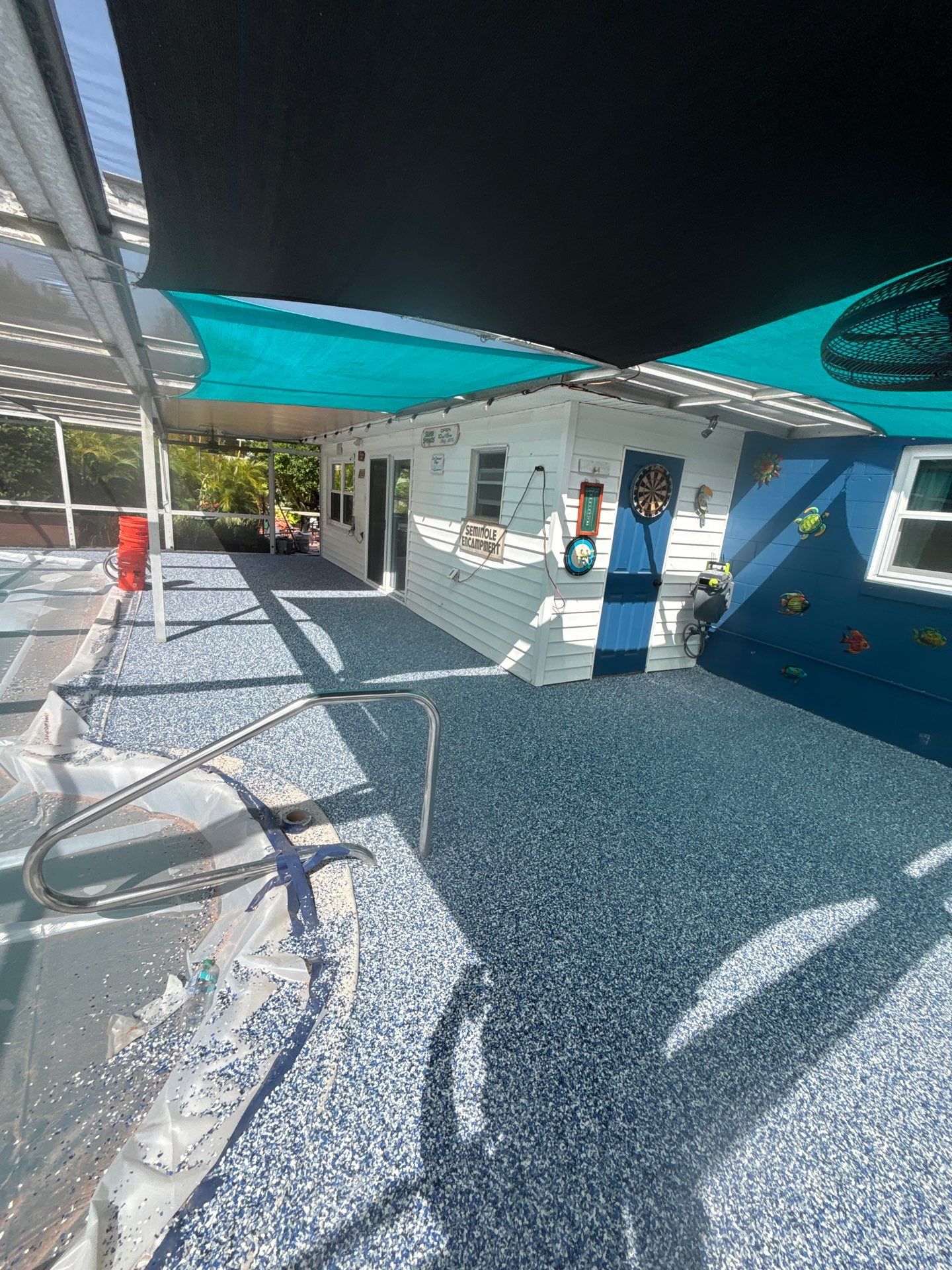 Lake Wales Pool Deck Concrete Coating with Orbit Flake by Performance Floors & Coating