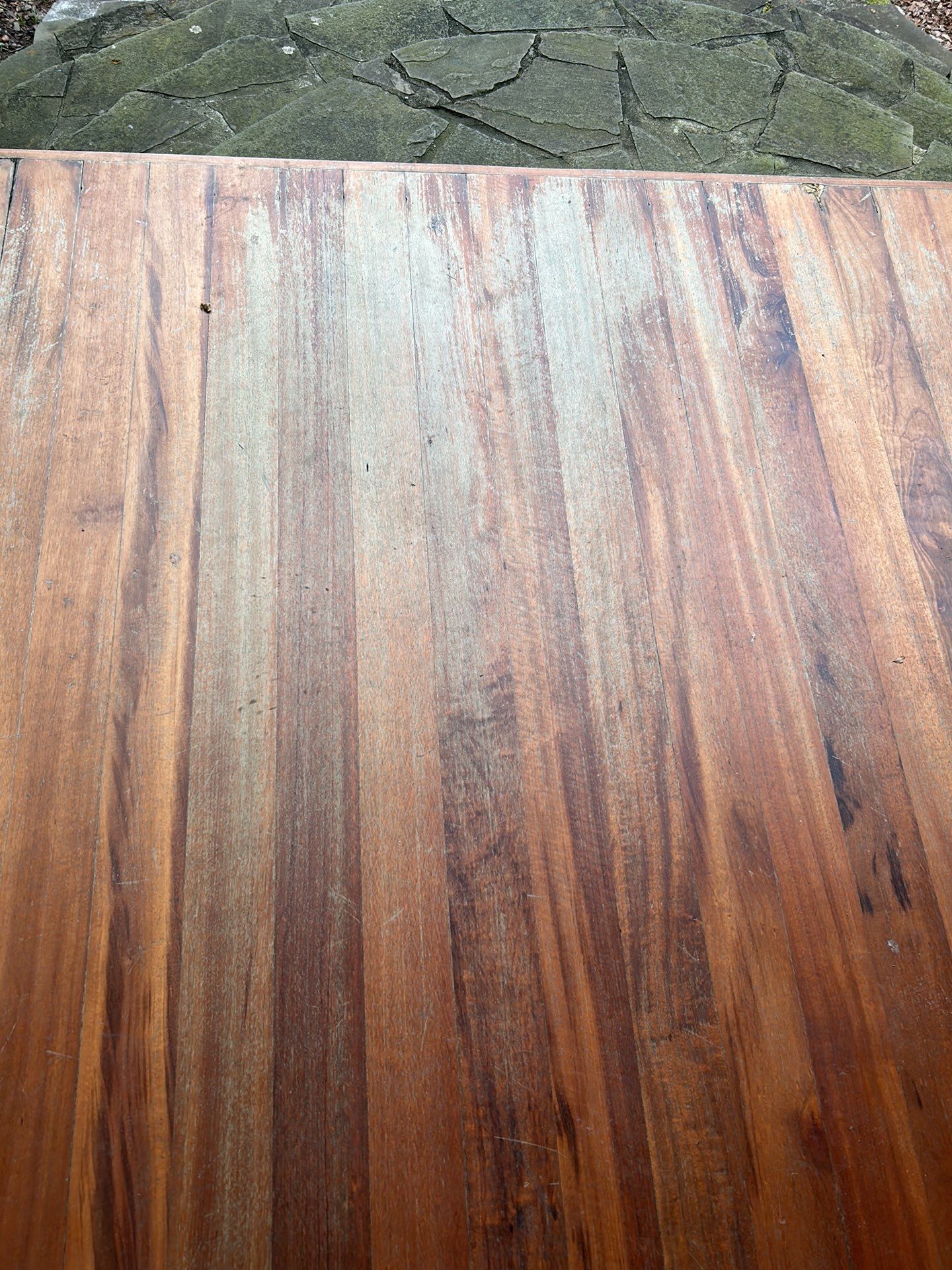Brazillian Cherry porch refinish by Footprints Floors of East Atlanta