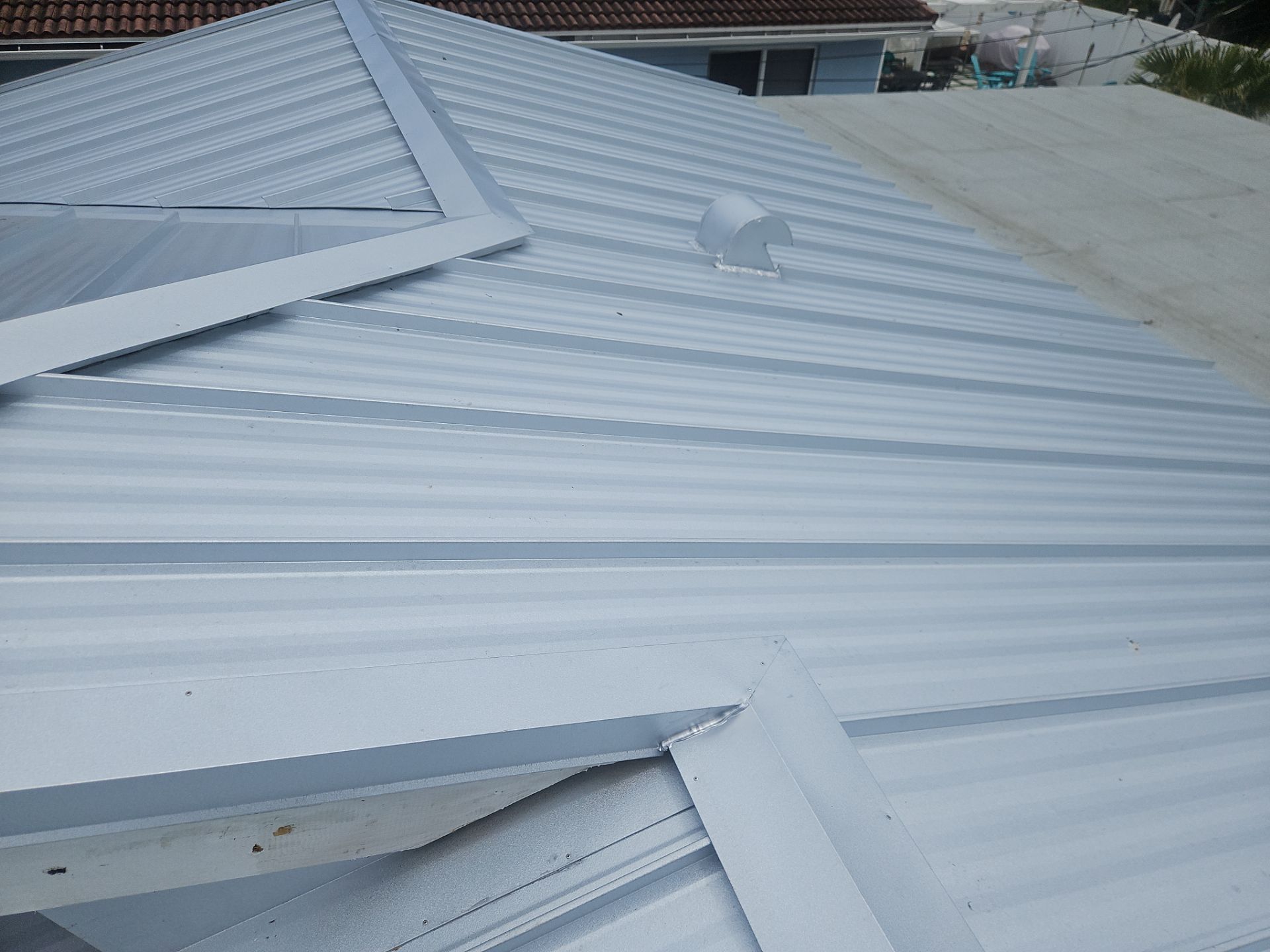 Residential Roofing Installation using 1" Nail strip metal roof by BLUES BROTHERS ROOFING