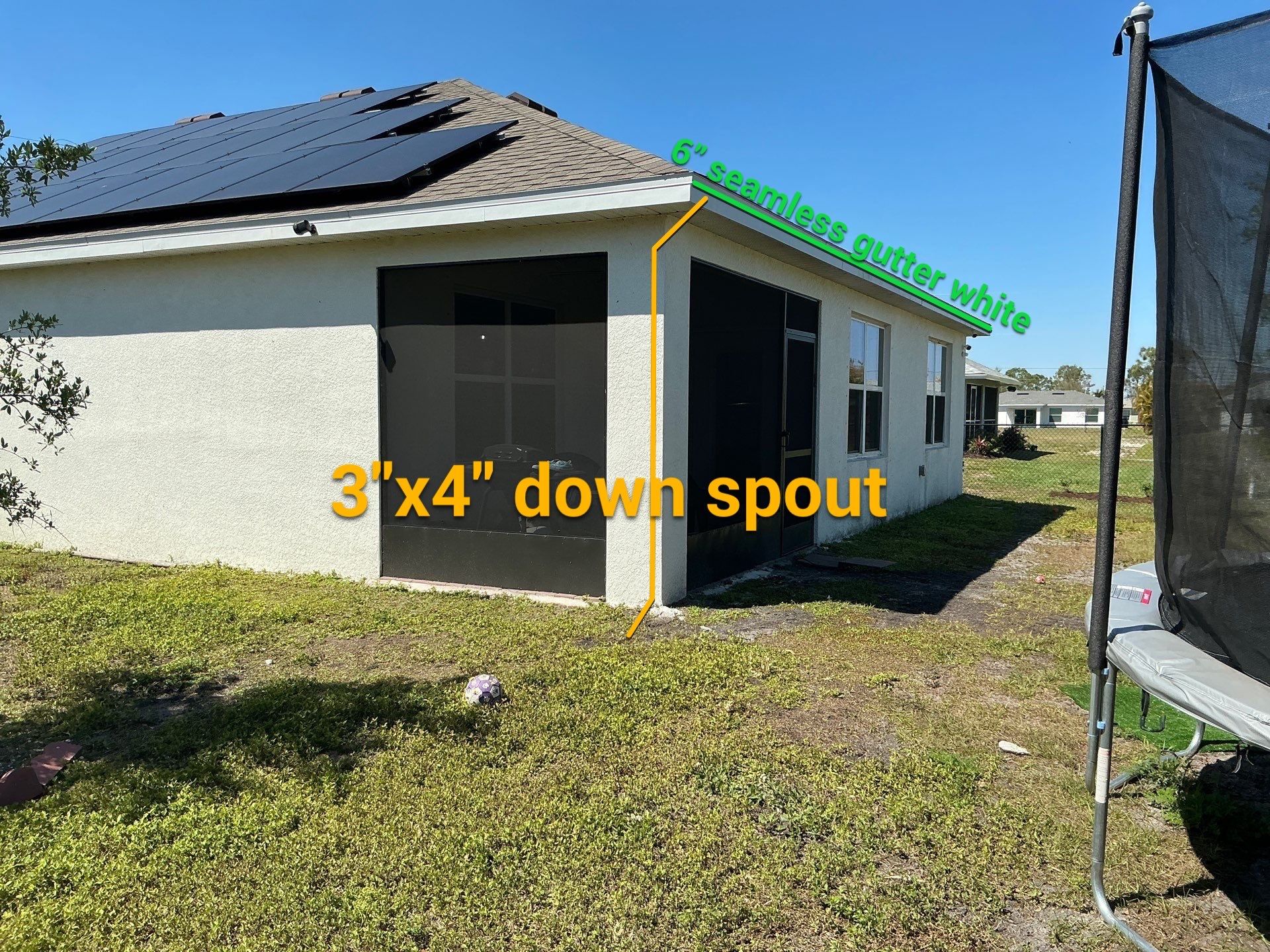 3X4 Downspouts Installation in Cape Coral FL by Gutter Professors