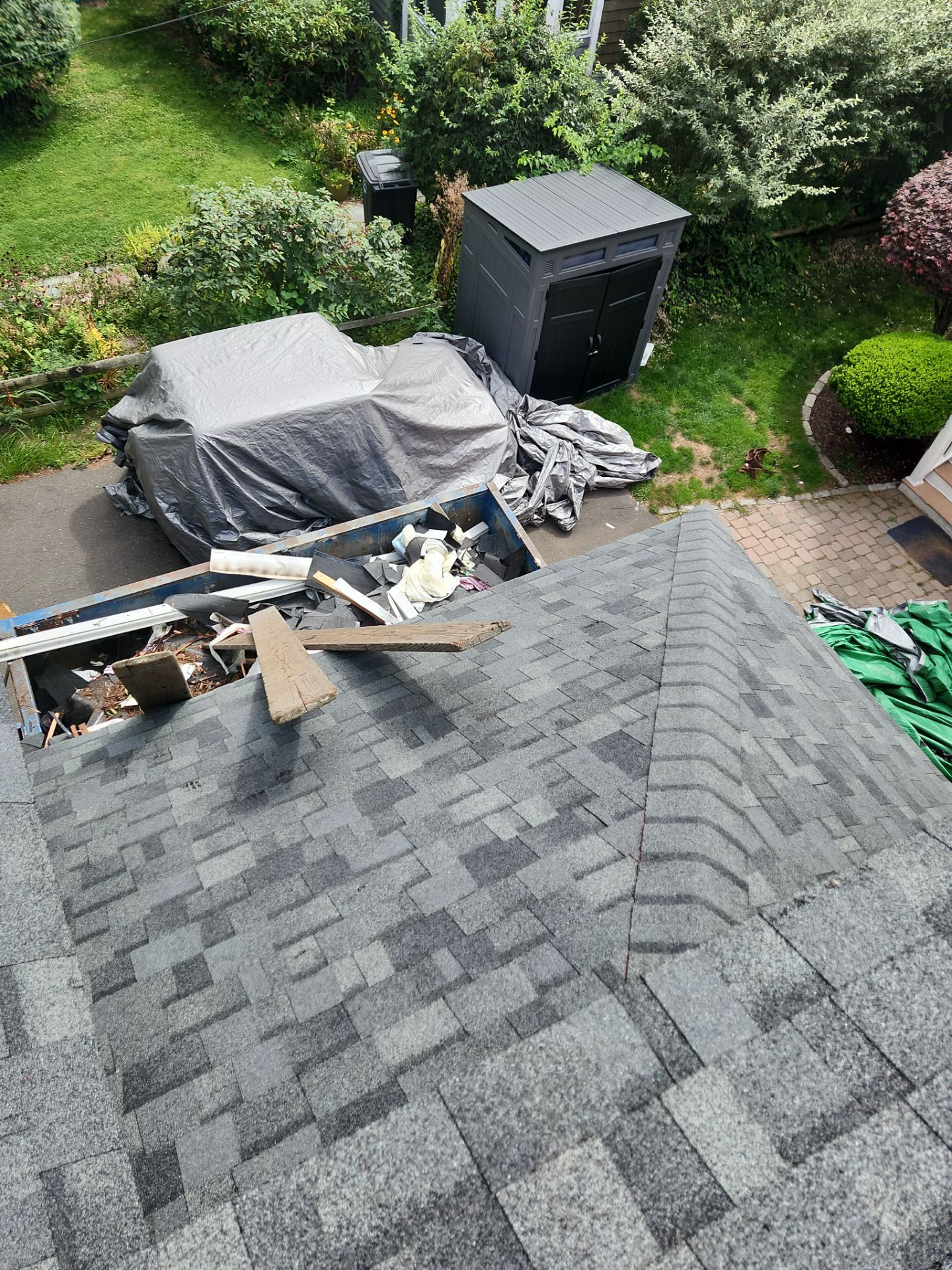 Residential Roofing Installation using Owens Corning TruDefinition Duration - Estate Gray & Flagstone Cedar Impressions by A Plus Exterior