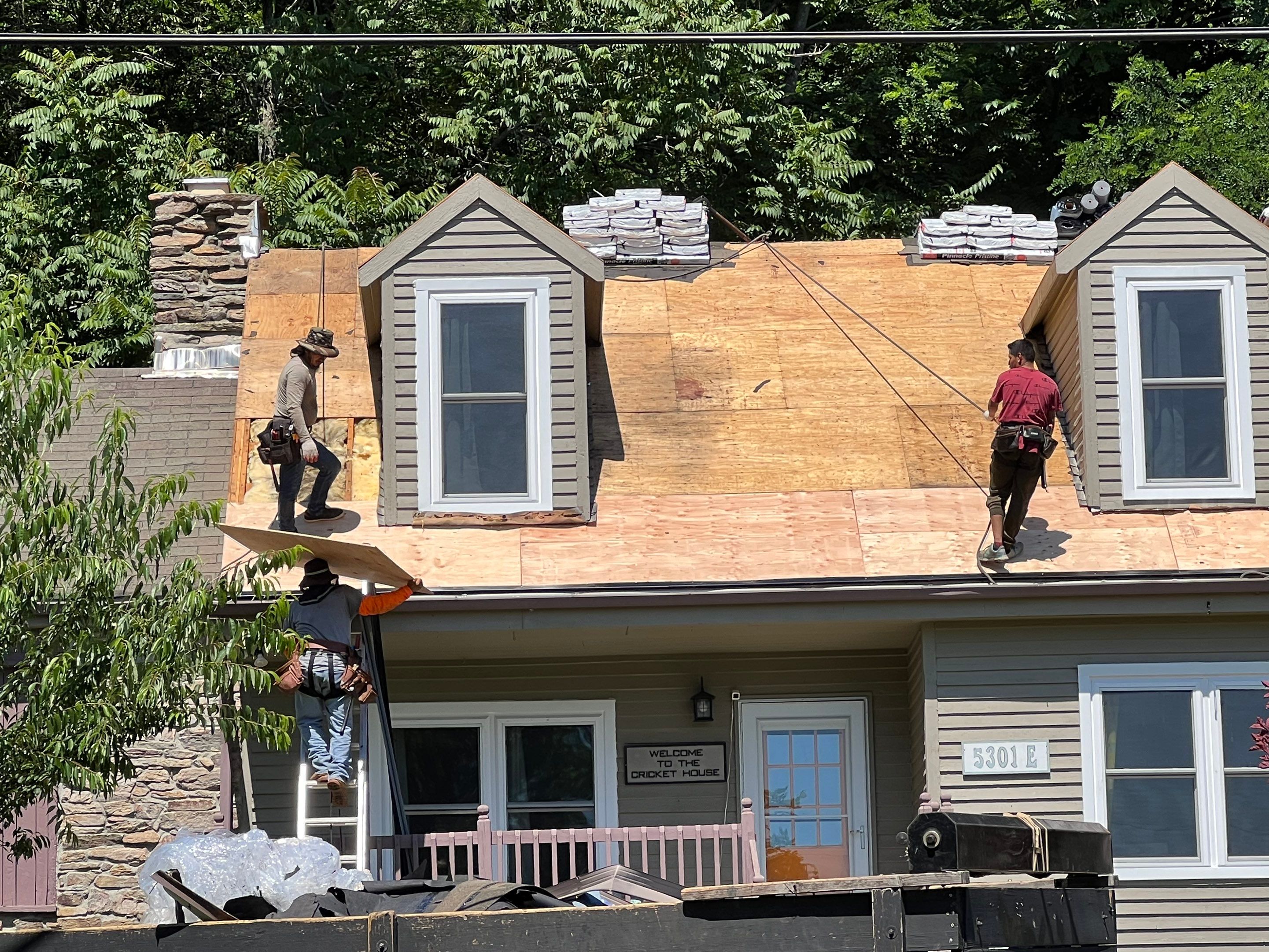 Residential Roofing Installation using Atlas Pinnacle Pristine Black Architectural Shingles by Frederick Roof Repair