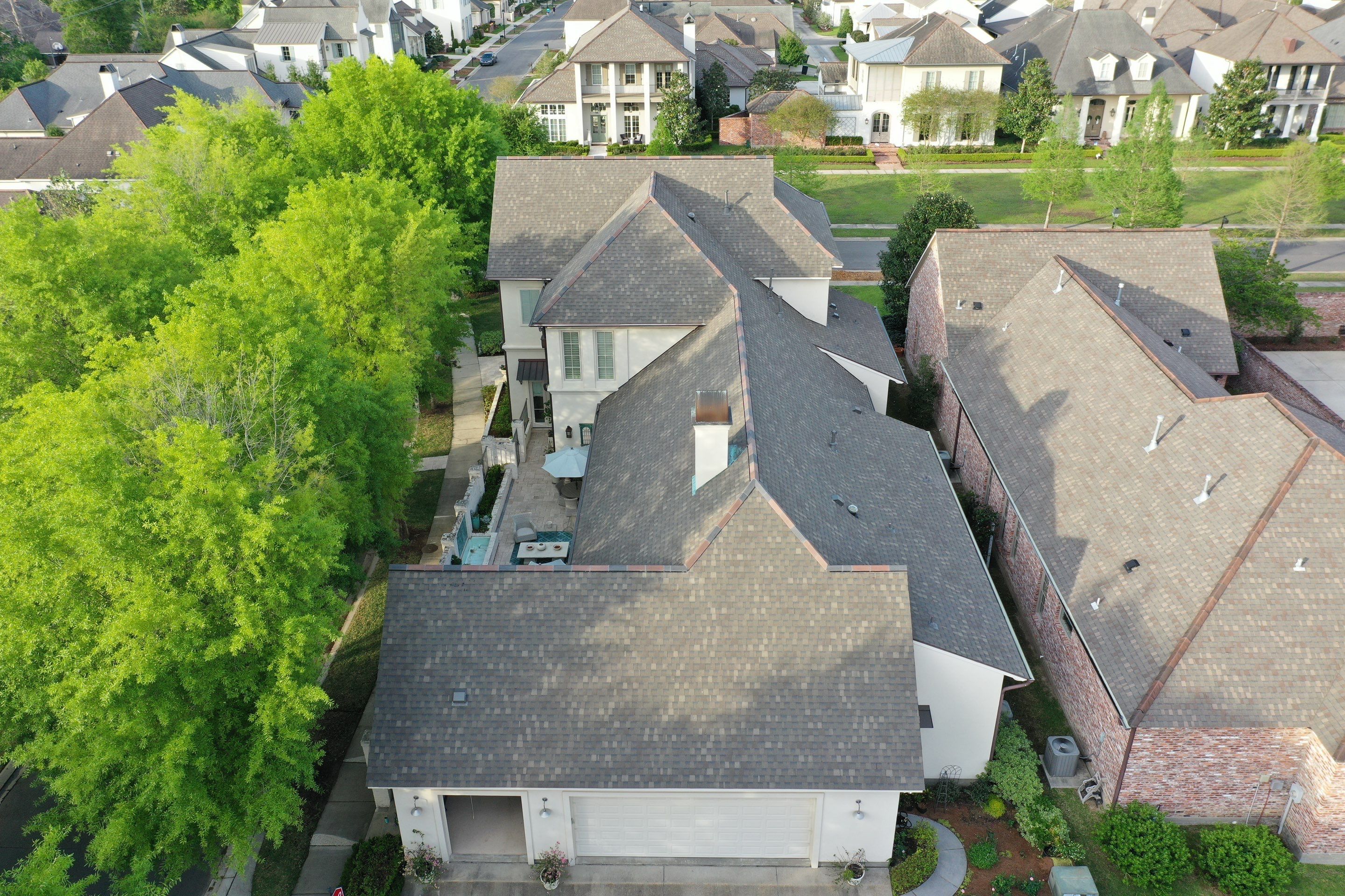 Atlas Pinnacle Pristine Weathered Wood with Hecker V Ridge Tile by Top Team Construction