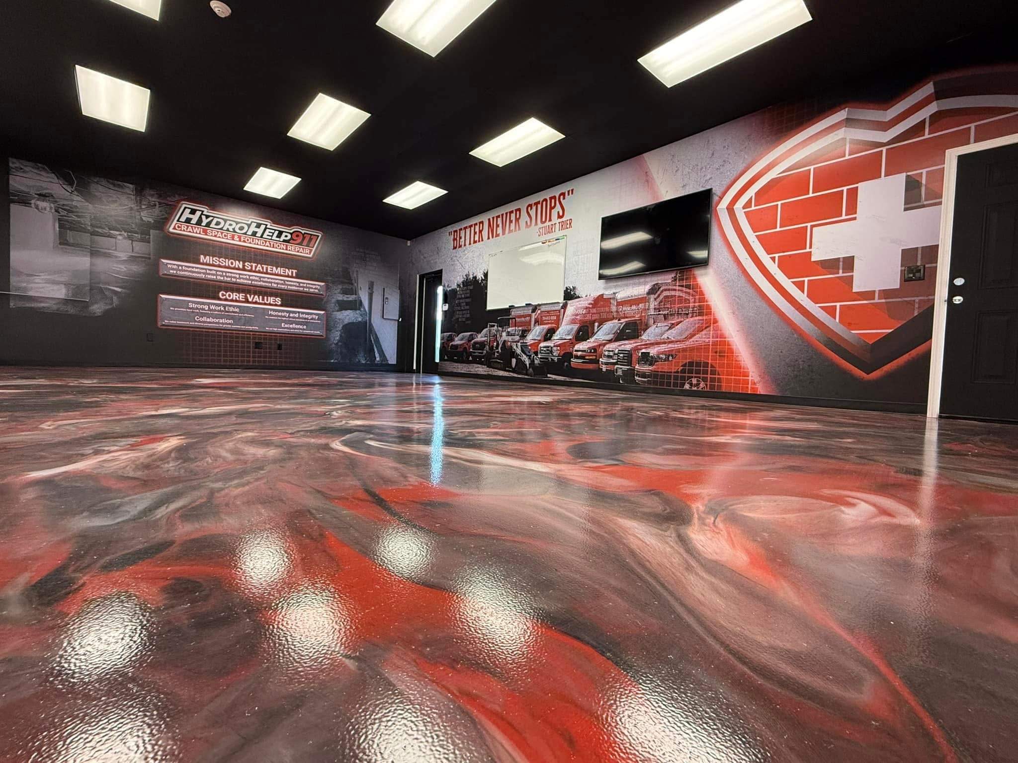 Metallic Epoxy Floor with Satin Finish by Endure Concrete Coatings