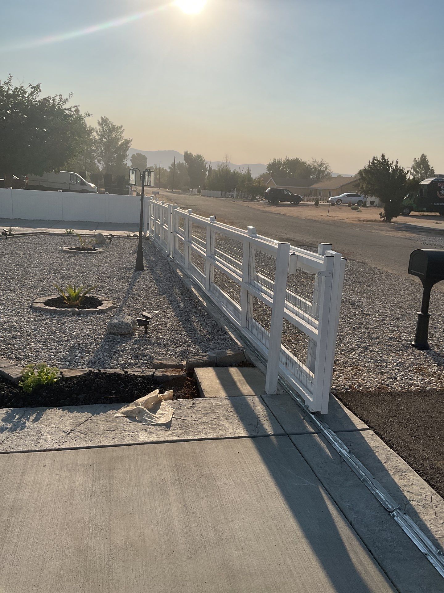 Fence Installation using Ranch Style Vinyl by Fence Guys Inc. 
