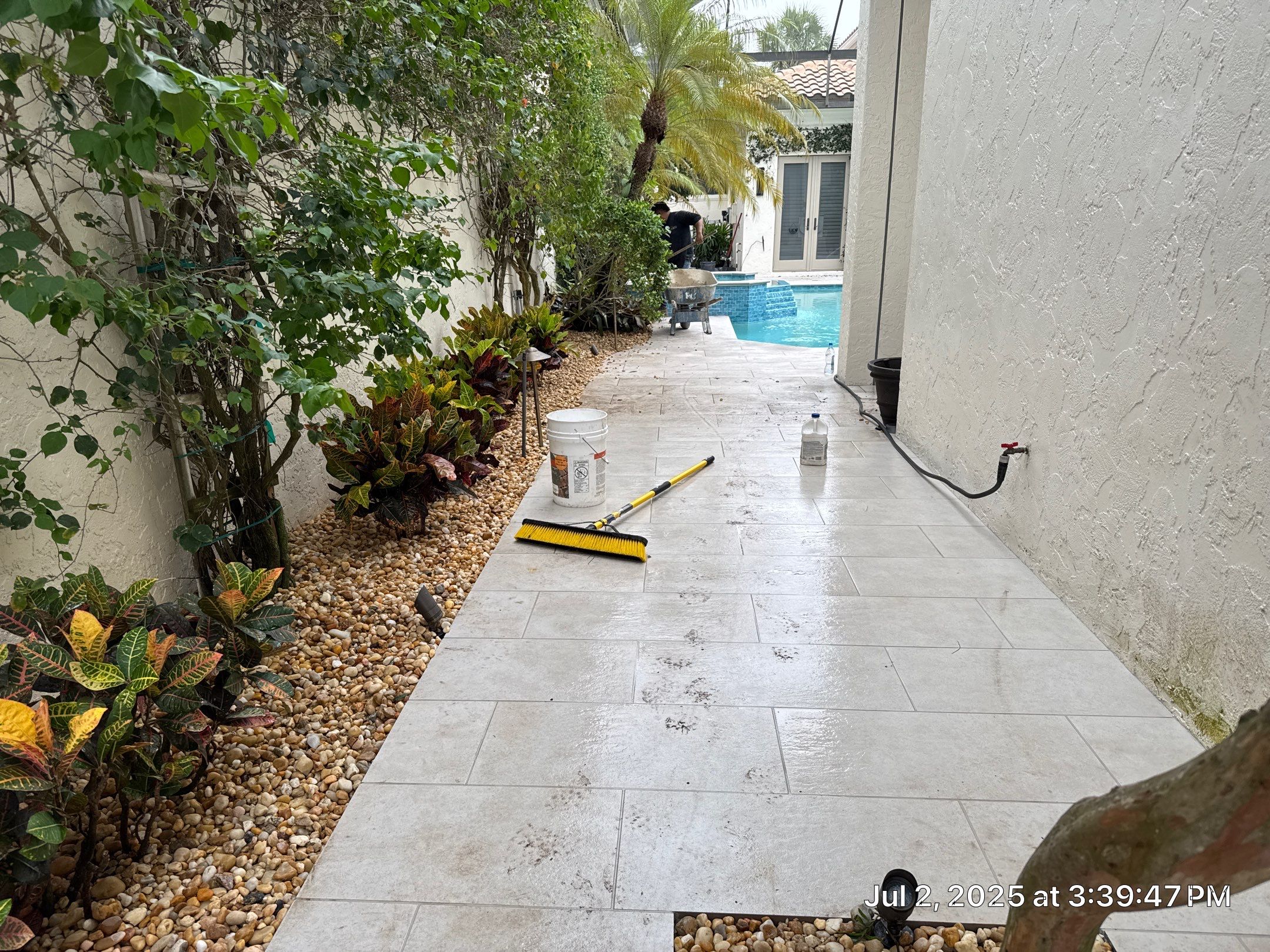 Pool Deck/Landscape/landscape lighting/pool coping/porcelain pavers/Pelican Marsh by Old Town Pavers Llc