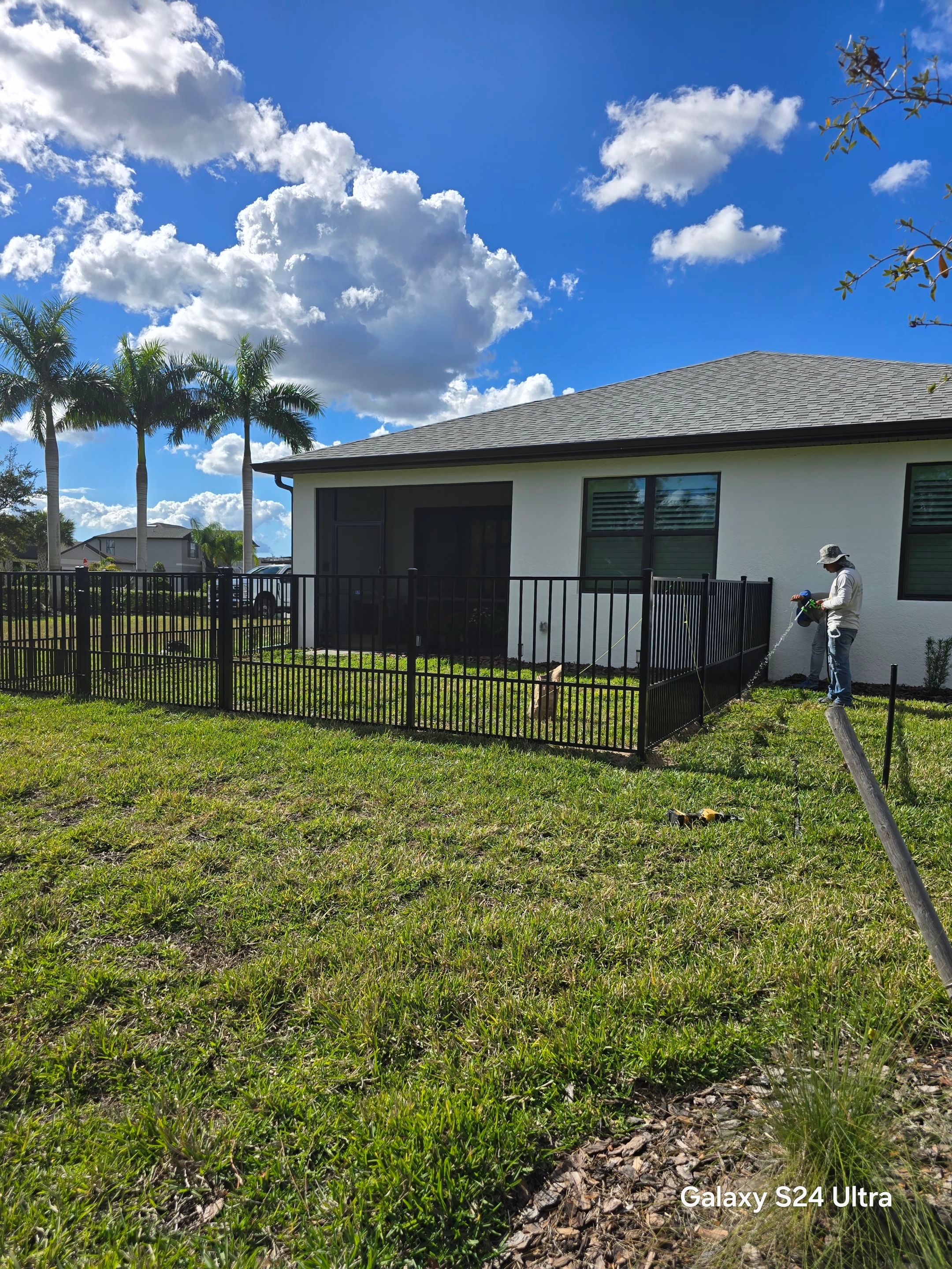 Puppy picket aluminum fence in North Port by True Fence LLC