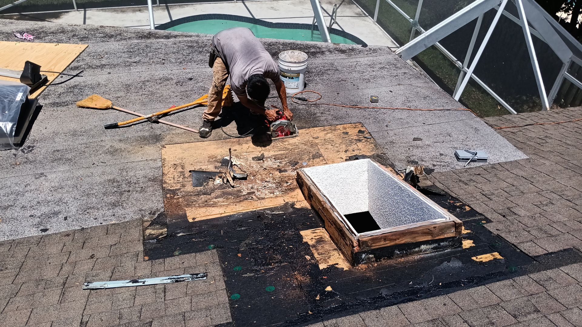 REPLACE NON APPROVED SKYLIGHT ALONG WITH CLOGED GUTTER by Morton Roofing, Inc.