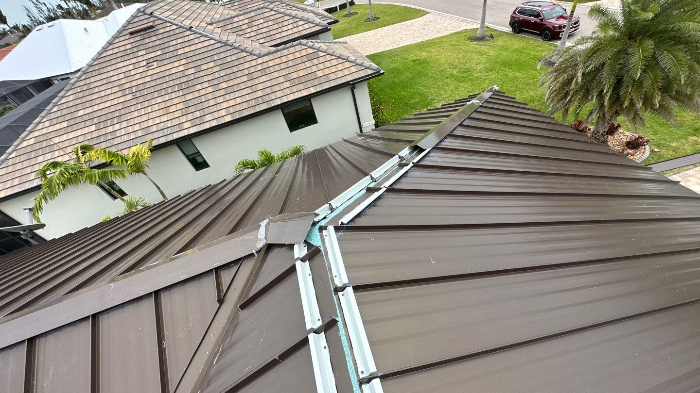 Residential Roofing Installation using Standing Seam Metal Roof in Cape Coral, FL by International Roofing