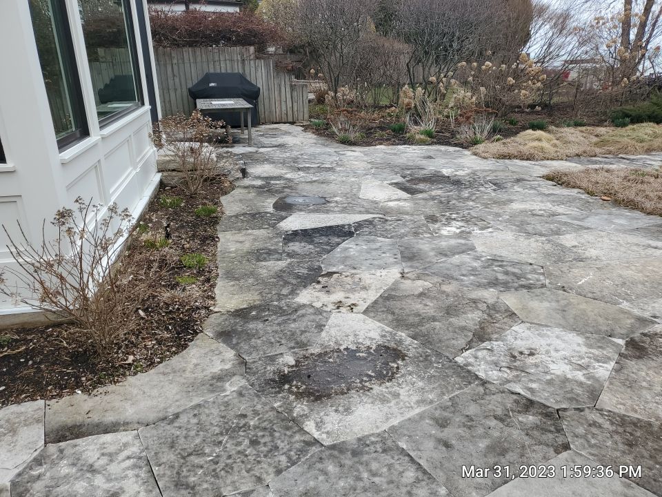 Evanston, IL stone patio cleaning by Northern Power Washing LLC.