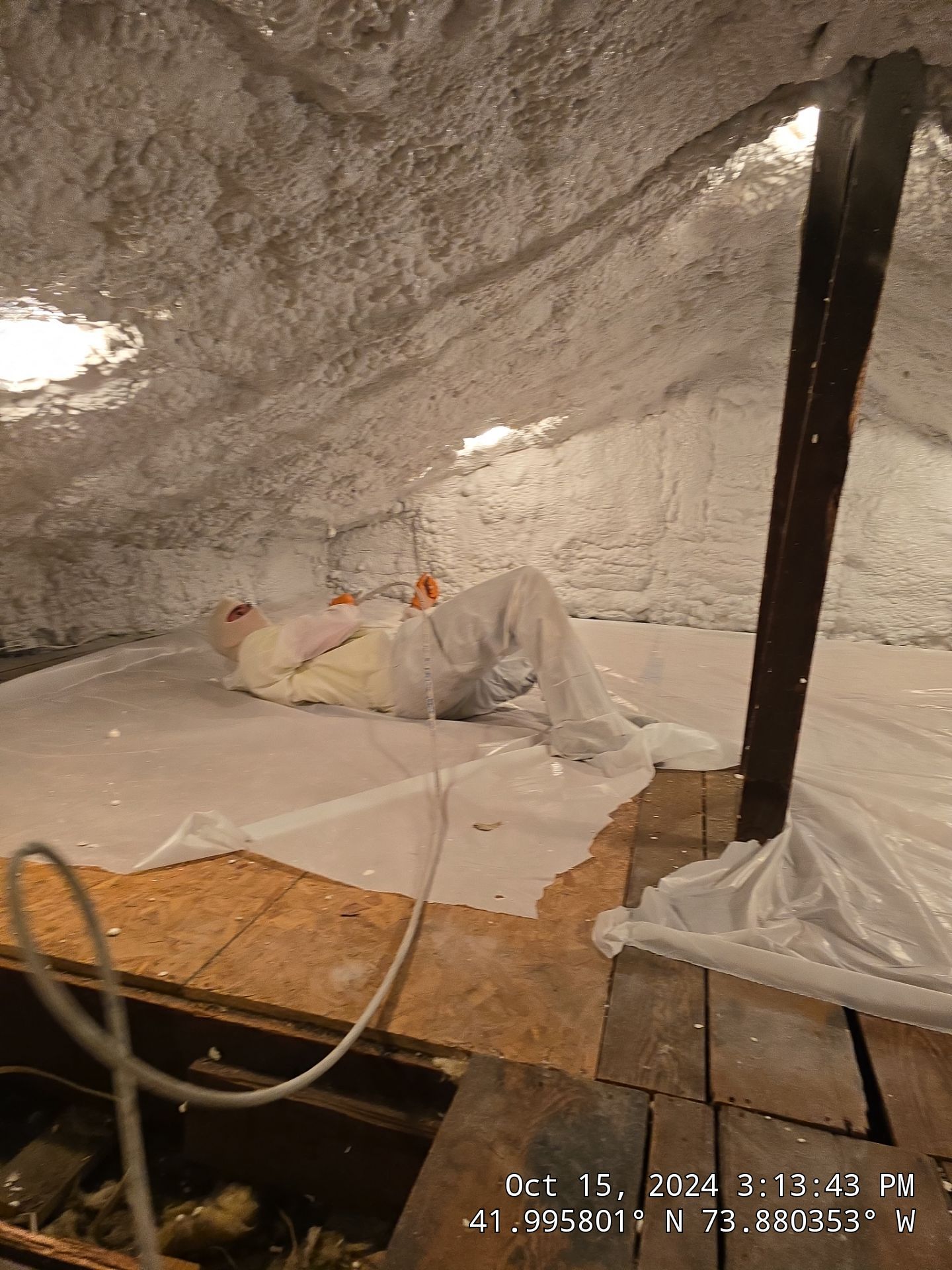 Attic Insulation using open cell spray foam by NYS Foam & Energy